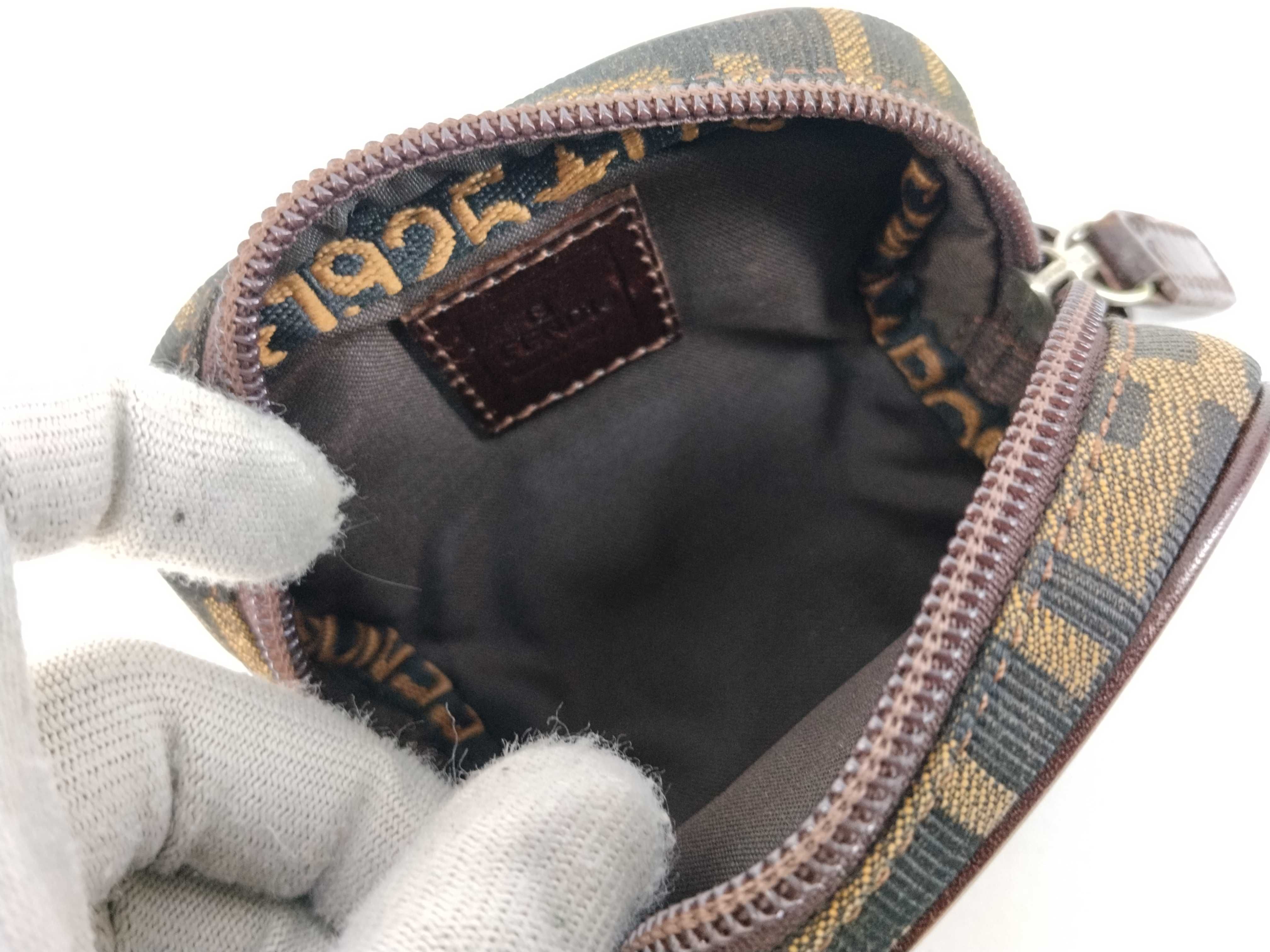 Zucca pattern Zucca pouch Canvas Brown pouch — view 7