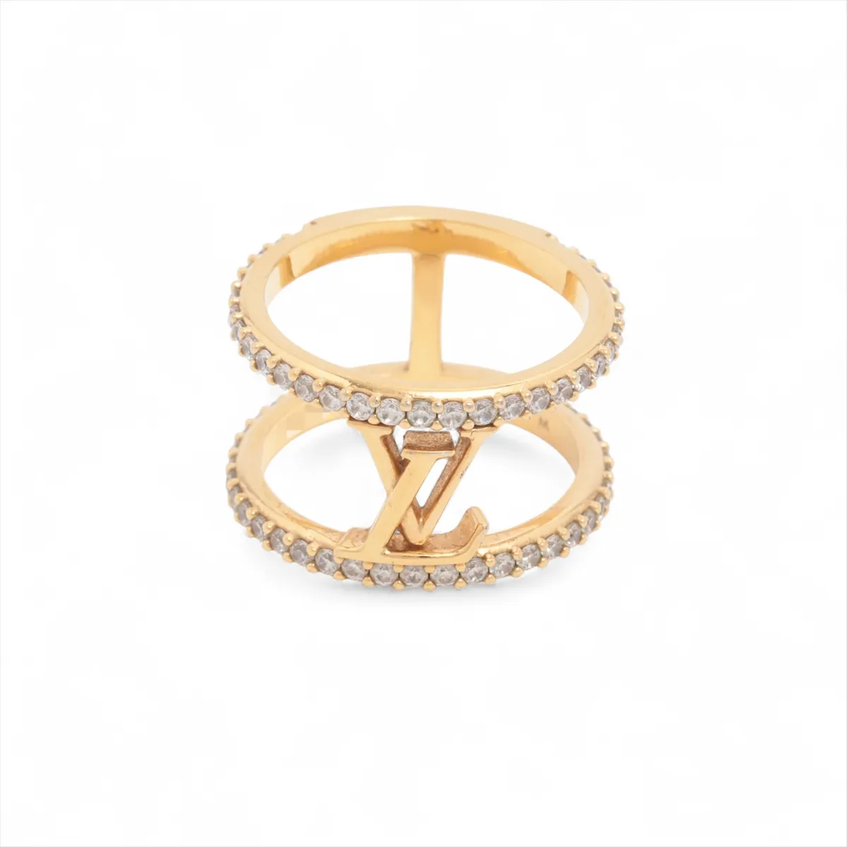 M1463M Ring LV Iconic Strass TE4214 Ring M GP x Rhinestone Gold