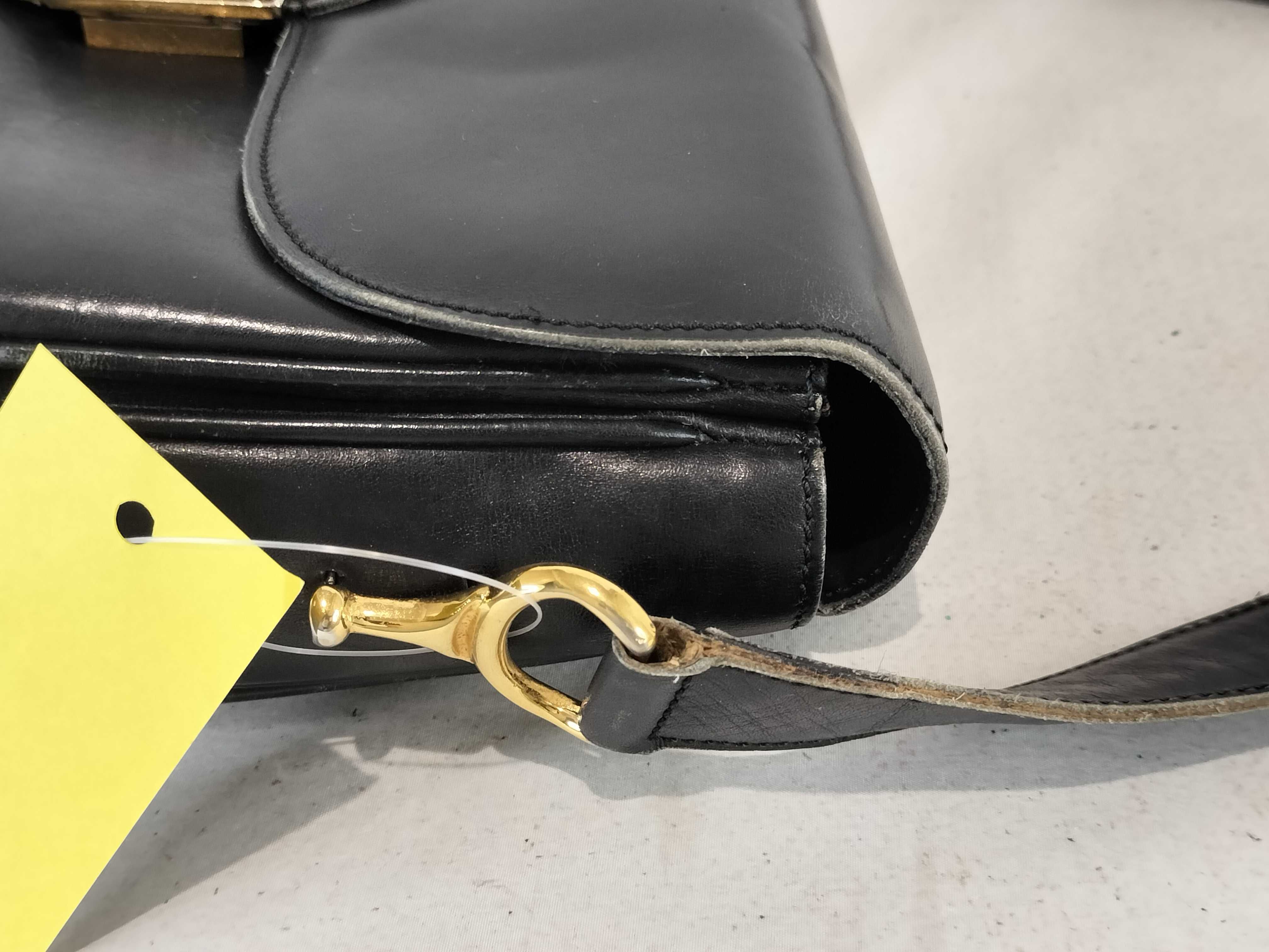 Vintage Carriage Hardware Leather Shoulder Bag — view 6