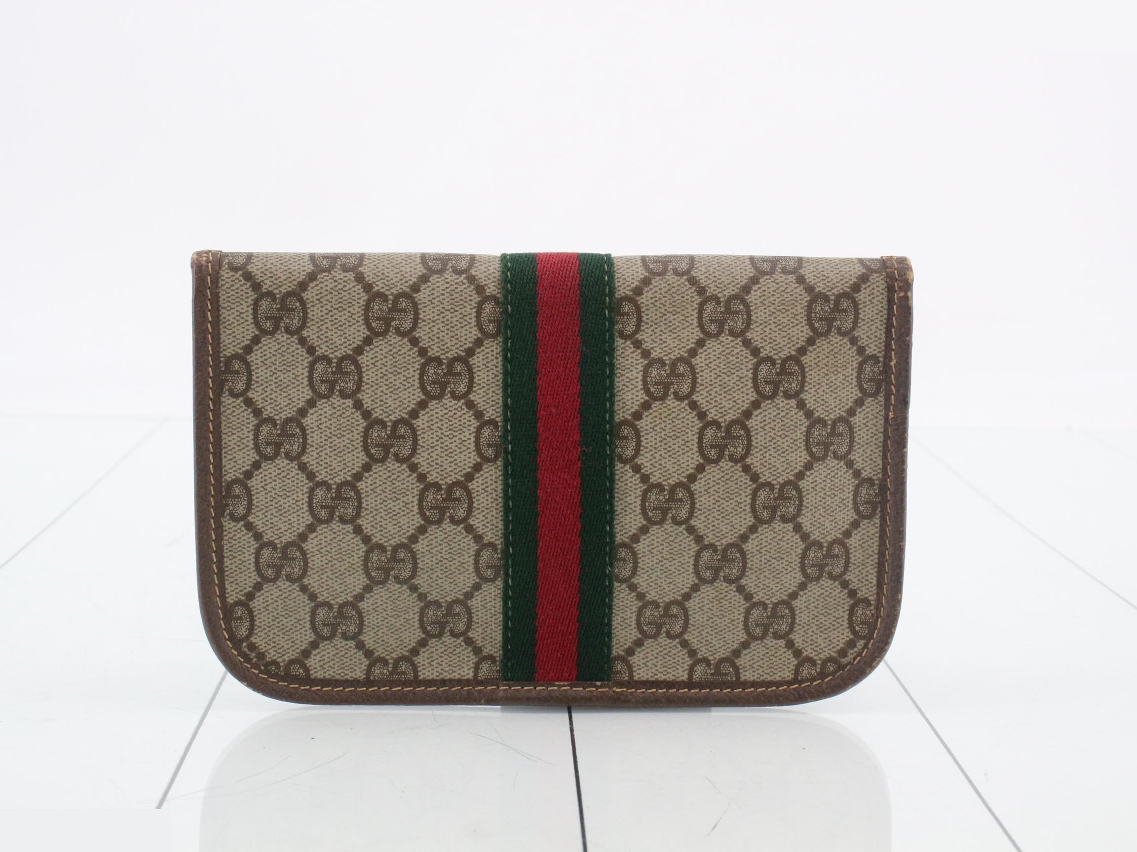 Old Gucci GG Supreme Sherry Line Pouch 014 145205 — view 2