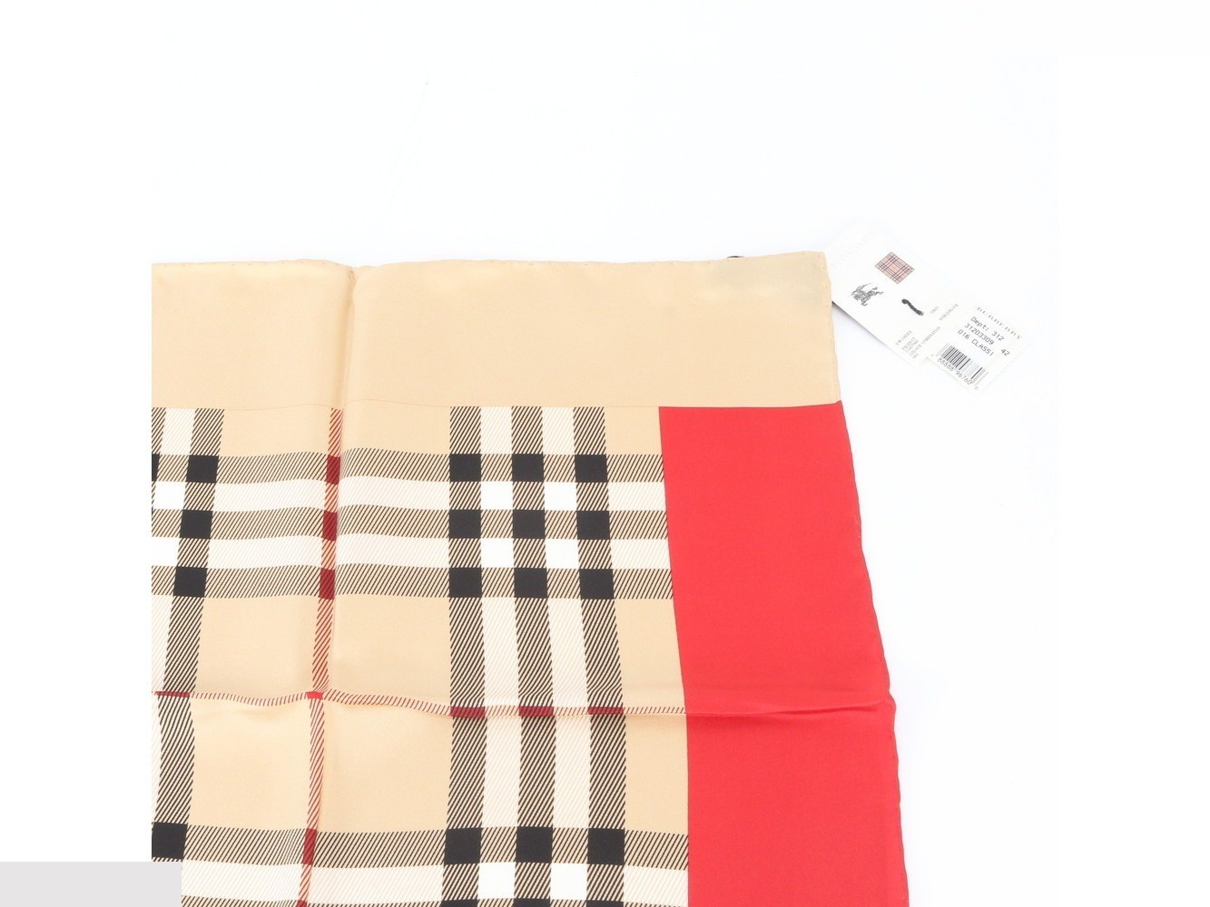 Tag attached, 100% silk Nova Check scarf — view 3