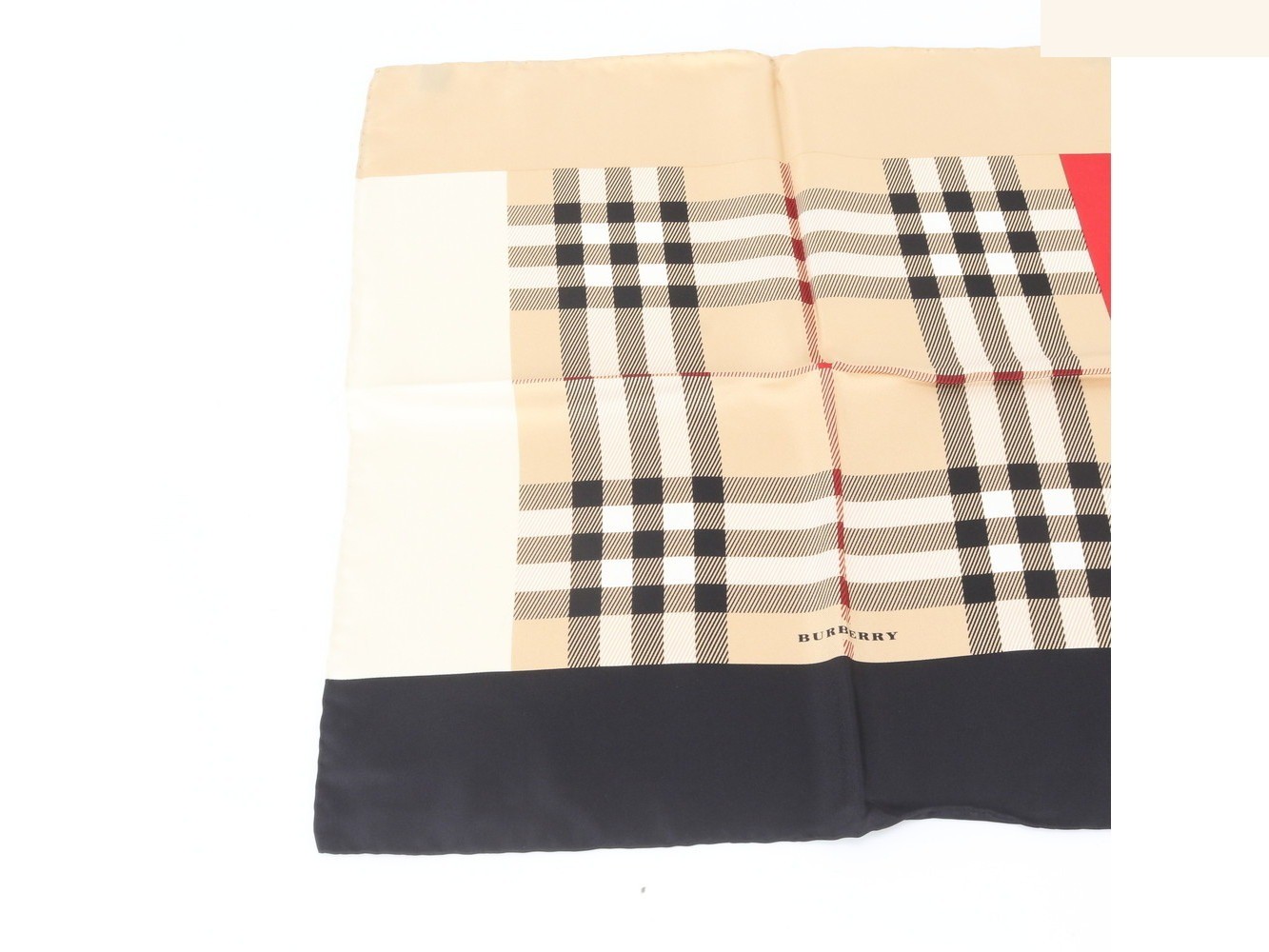 Tag attached, 100% silk Nova Check scarf — view 4