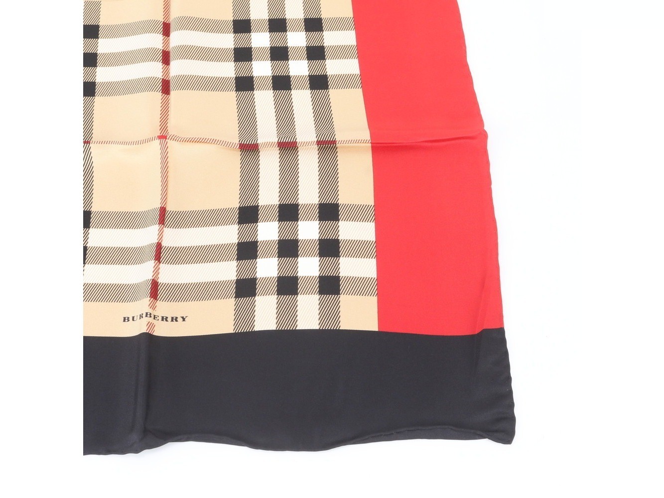 Tag attached, 100% silk Nova Check scarf — view 5