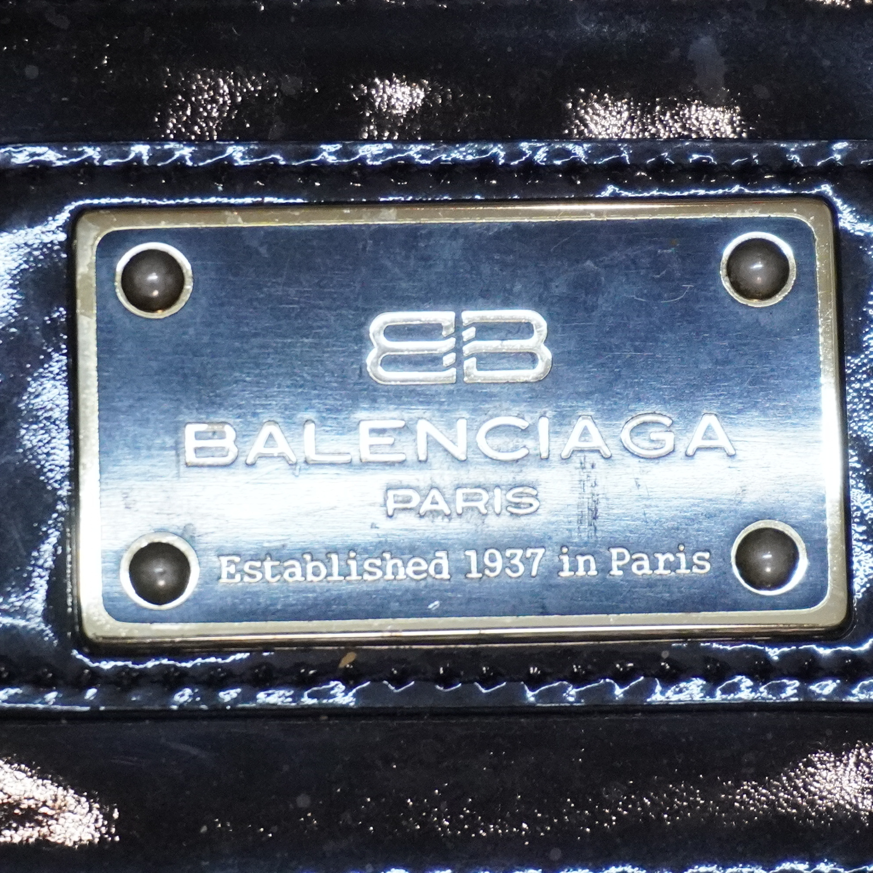 Enamel Handbag Black Gold Handbag — view 2