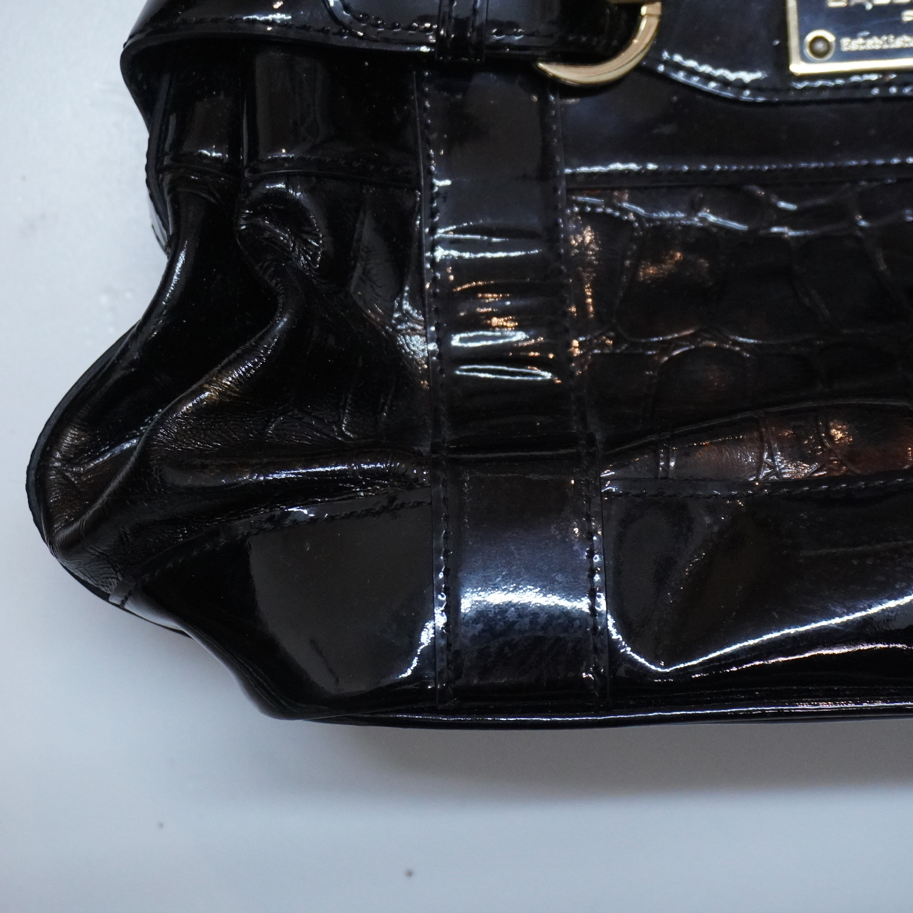 Enamel Handbag Black Gold Handbag — view 3