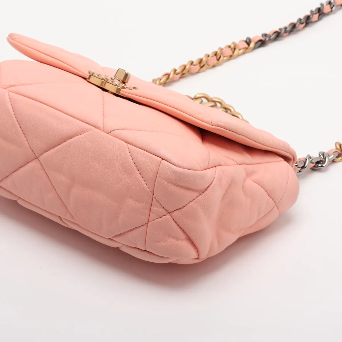 19 Lambskin Chain Shoulder Bag Pink Gold x Silver Hardware TH68N9G4 Random Plate AS1160 — view 3