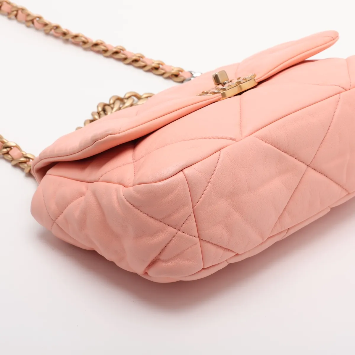 19 Lambskin Chain Shoulder Bag Pink Gold x Silver Hardware TH68N9G4 Random Plate AS1160 — view 4