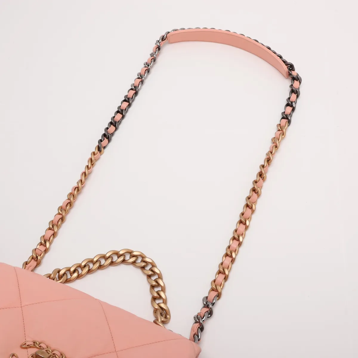 19 Lambskin Chain Shoulder Bag Pink Gold x Silver Hardware TH68N9G4 Random Plate AS1160 — view 7