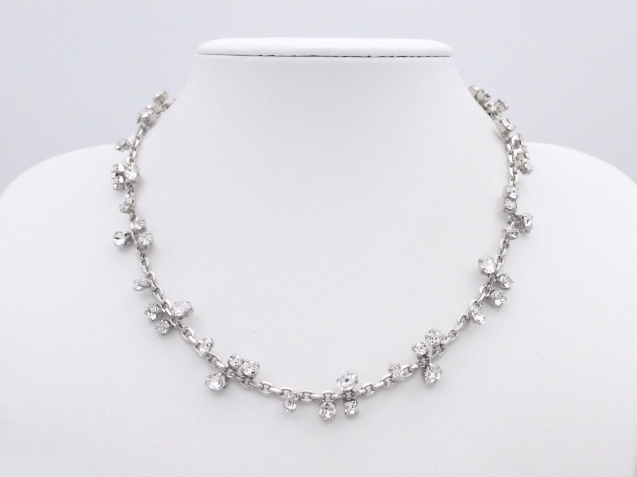Other line necklace, silver + crystal, 19.0g, box and bag included. — view 3
