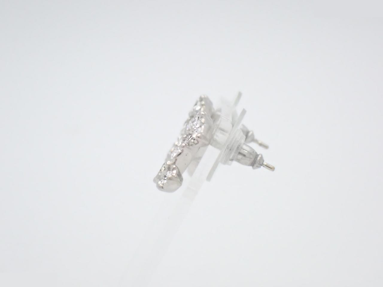 earrings, A17K gold, Coco Mark design, rhinestones, 1.5cm wide. — view 3