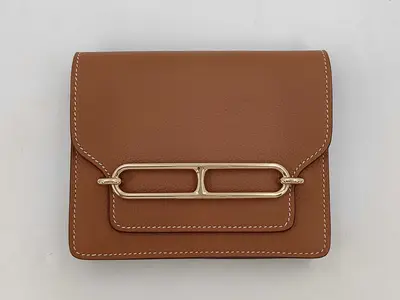 Relis Slim Wallet Gold/Lime x Evercolor x Gold Hardware B Stamp Wallet