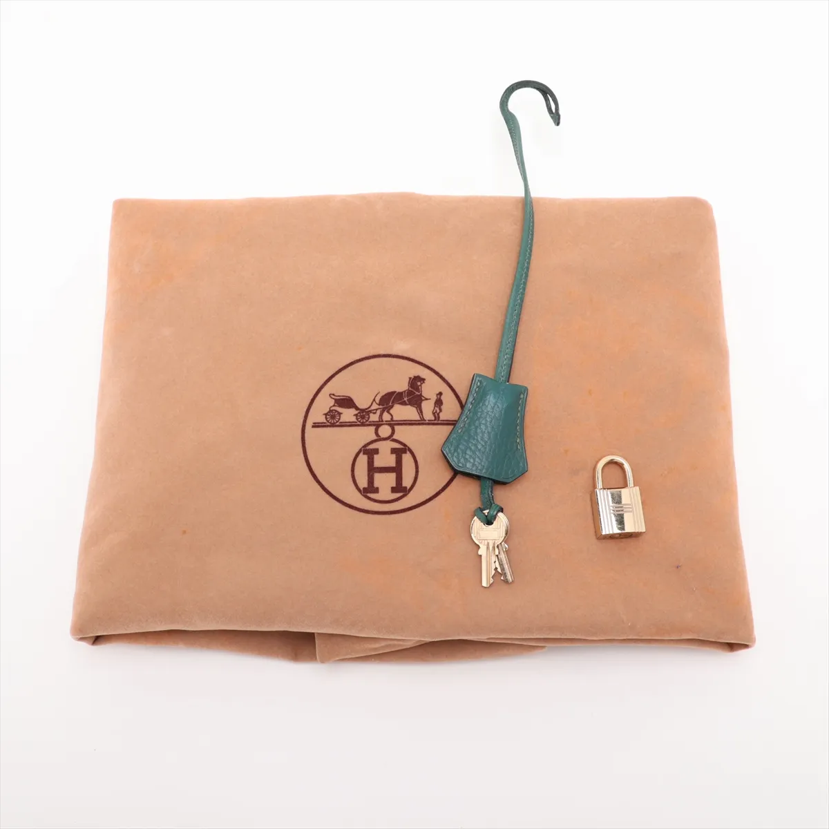[Individually packaged] Hermes Birkin 40 Letournée Courchevel Green Gold Hardware U: 1991 — view 11