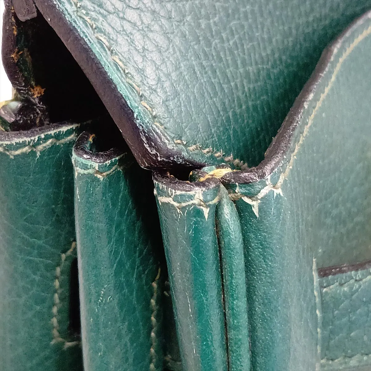 [Individually packaged] Hermes Birkin 40 Letournée Courchevel Green Gold Hardware U: 1991 — view 12