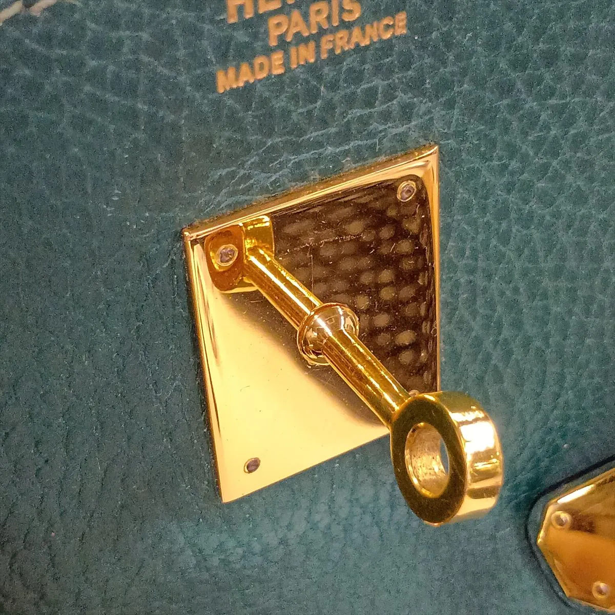 [Individually packaged] Hermes Birkin 40 Letournée Courchevel Green Gold Hardware U: 1991 — view 13