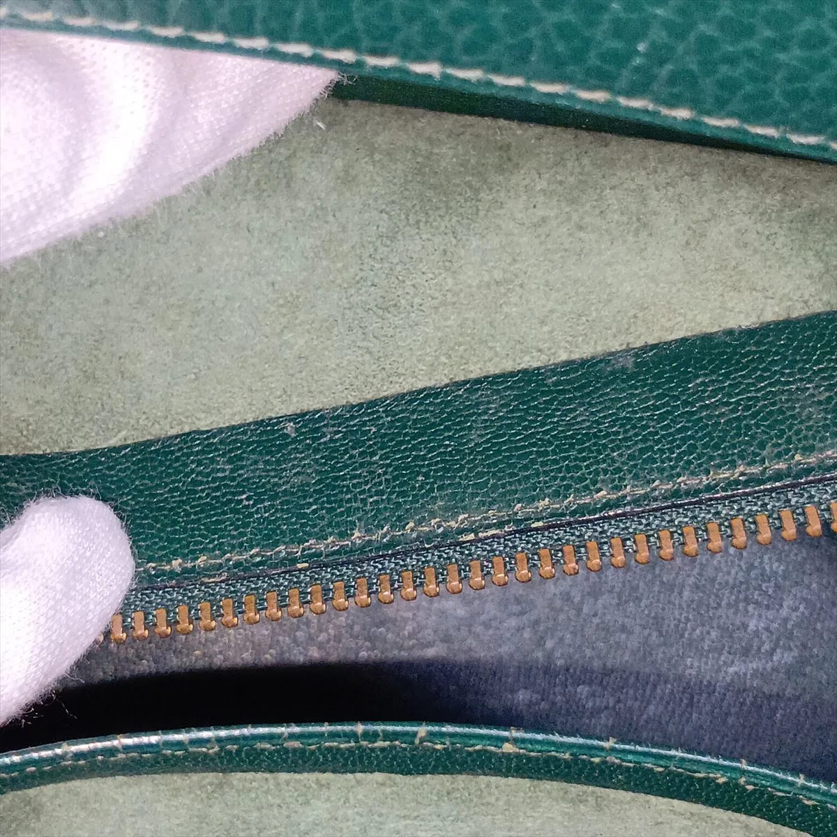 [Individually packaged] Hermes Birkin 40 Letournée Courchevel Green Gold Hardware U: 1991 — view 15