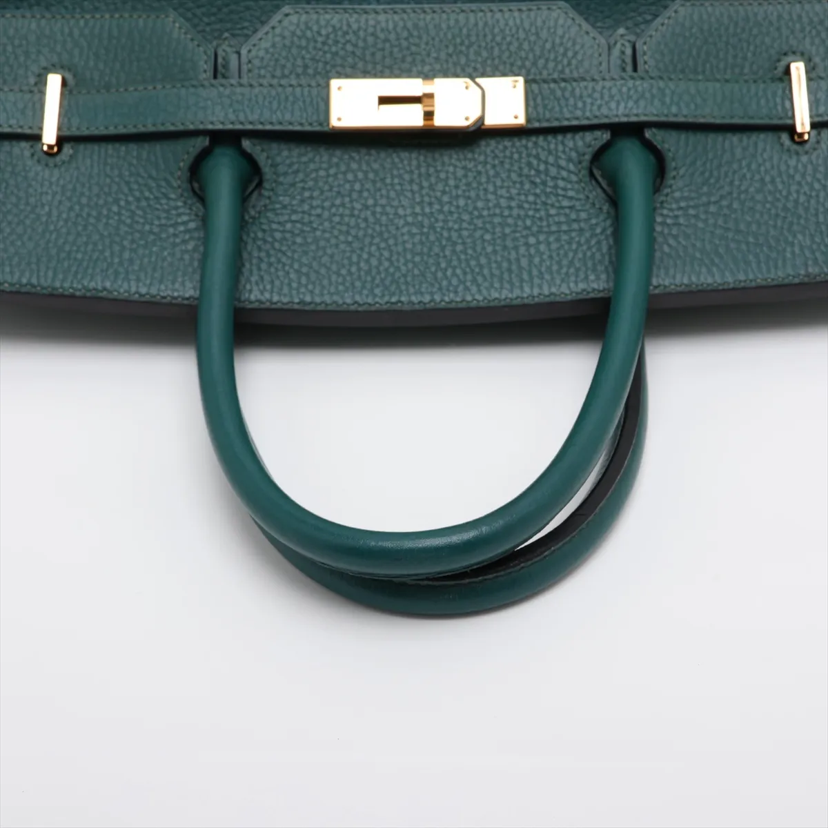 [Individually packaged] Hermes Birkin 40 Letournée Courchevel Green Gold Hardware U: 1991 — view 5