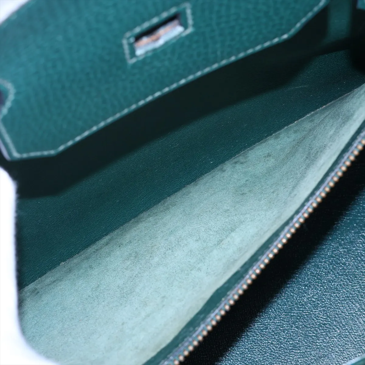 [Individually packaged] Hermes Birkin 40 Letournée Courchevel Green Gold Hardware U: 1991 — view 8