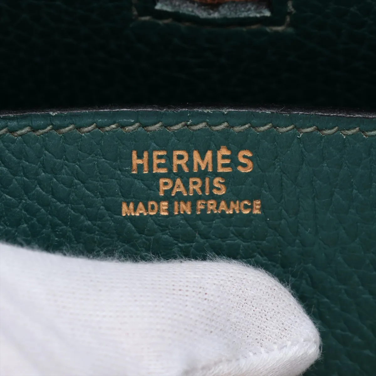 [Individually packaged] Hermes Birkin 40 Letournée Courchevel Green Gold Hardware U: 1991 — view 10