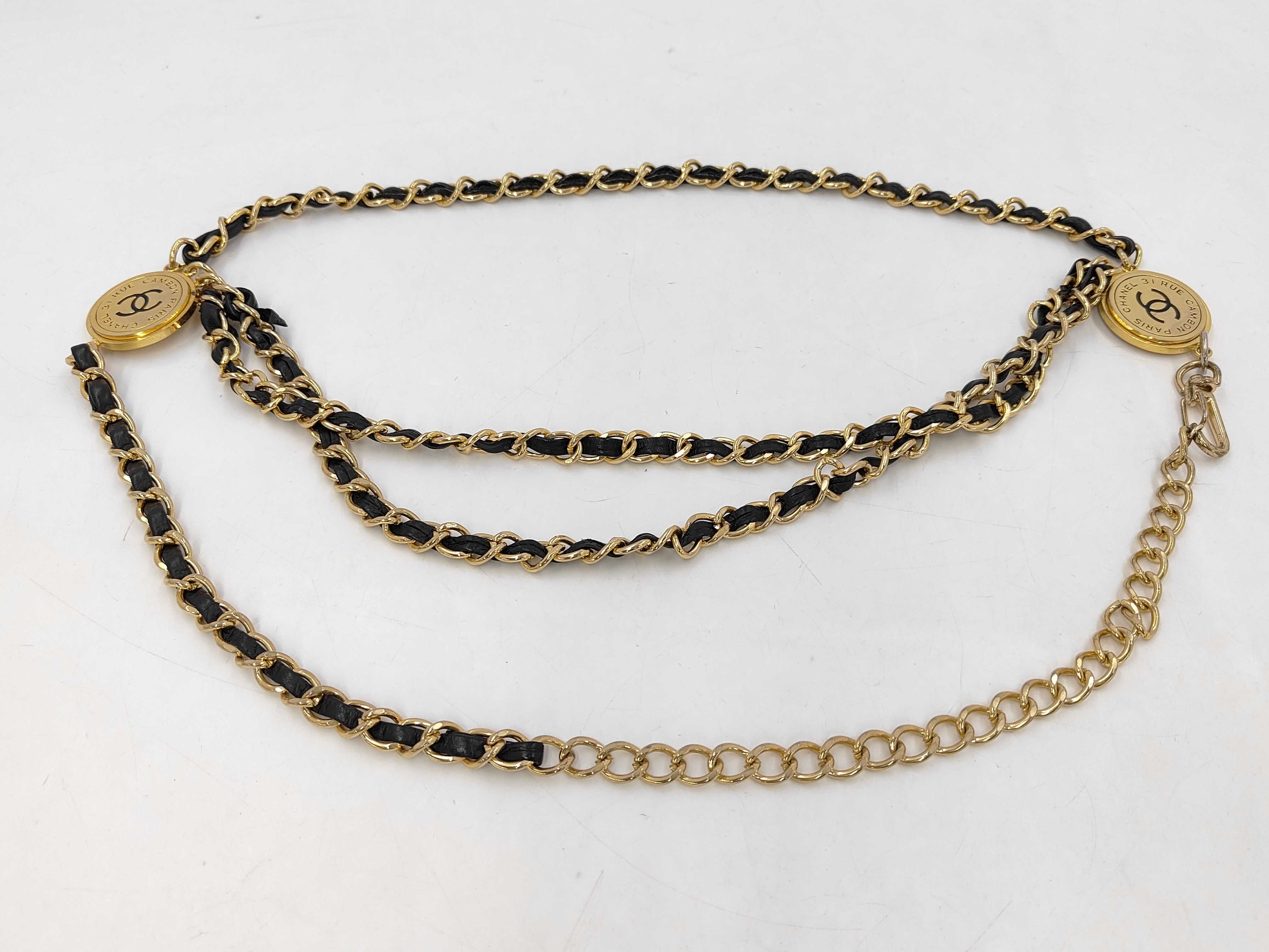 Vintage Triple Leather Chain Belt