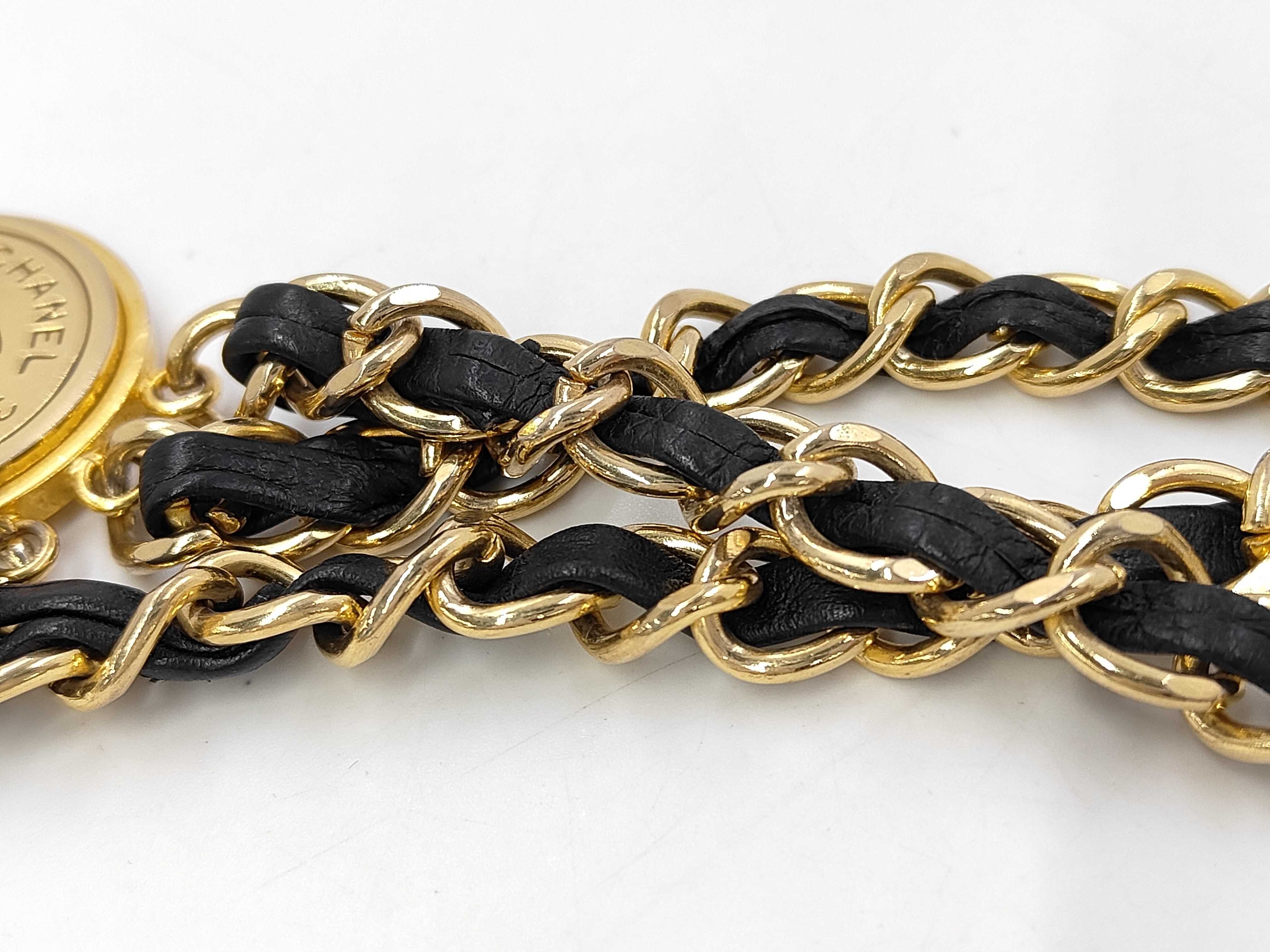 Vintage Triple Leather Chain Belt — view 5