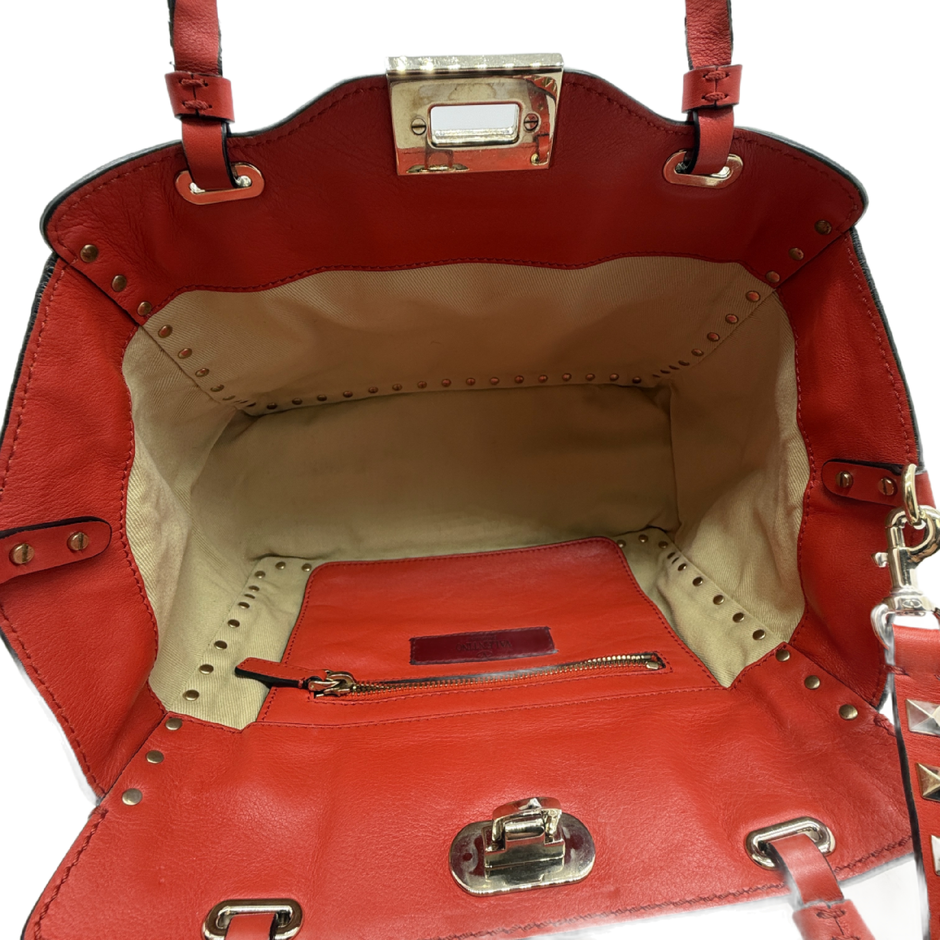 Rockstud Trapeze Leather Shoulder Bag — view 11