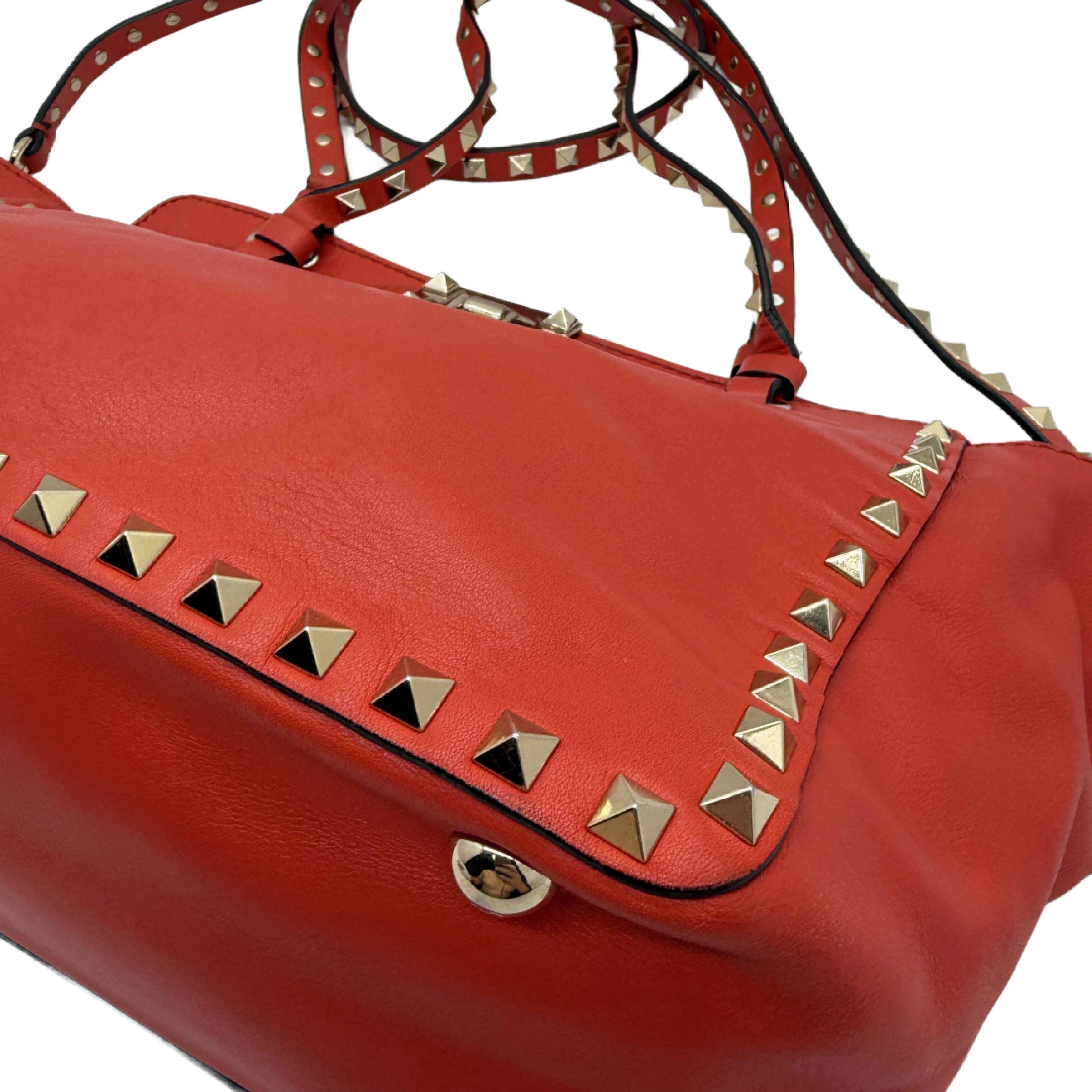 Rockstud Trapeze Leather Shoulder Bag — view 7
