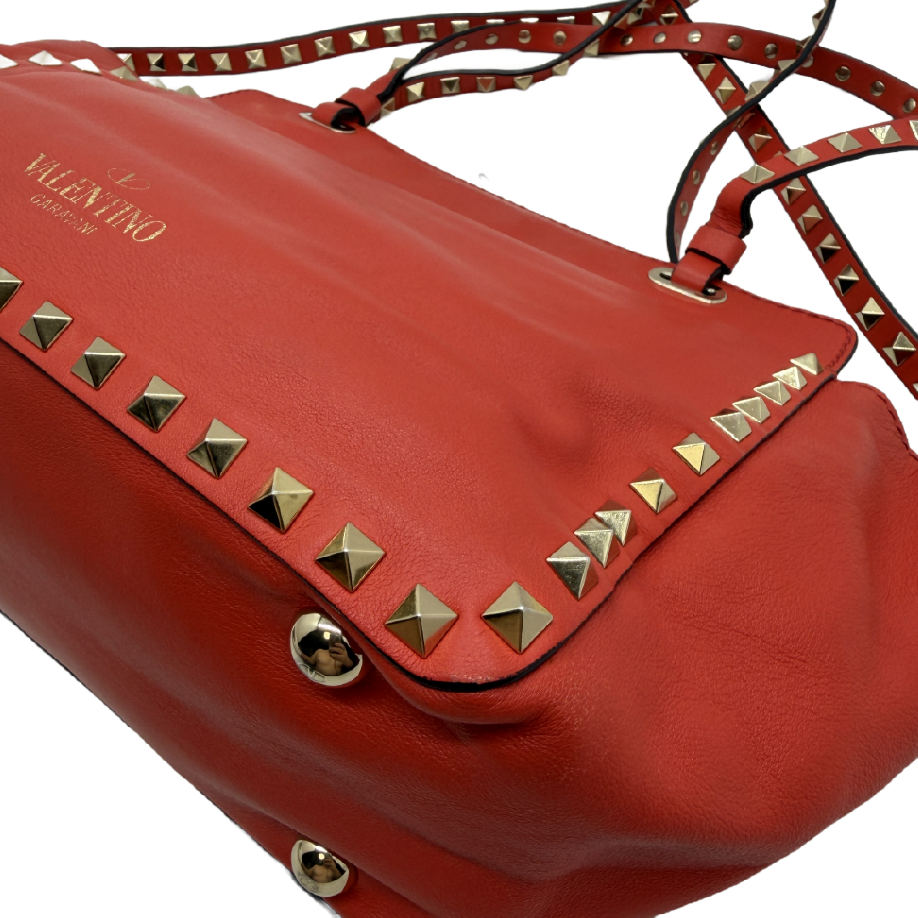 Rockstud Trapeze Leather Shoulder Bag — view 9