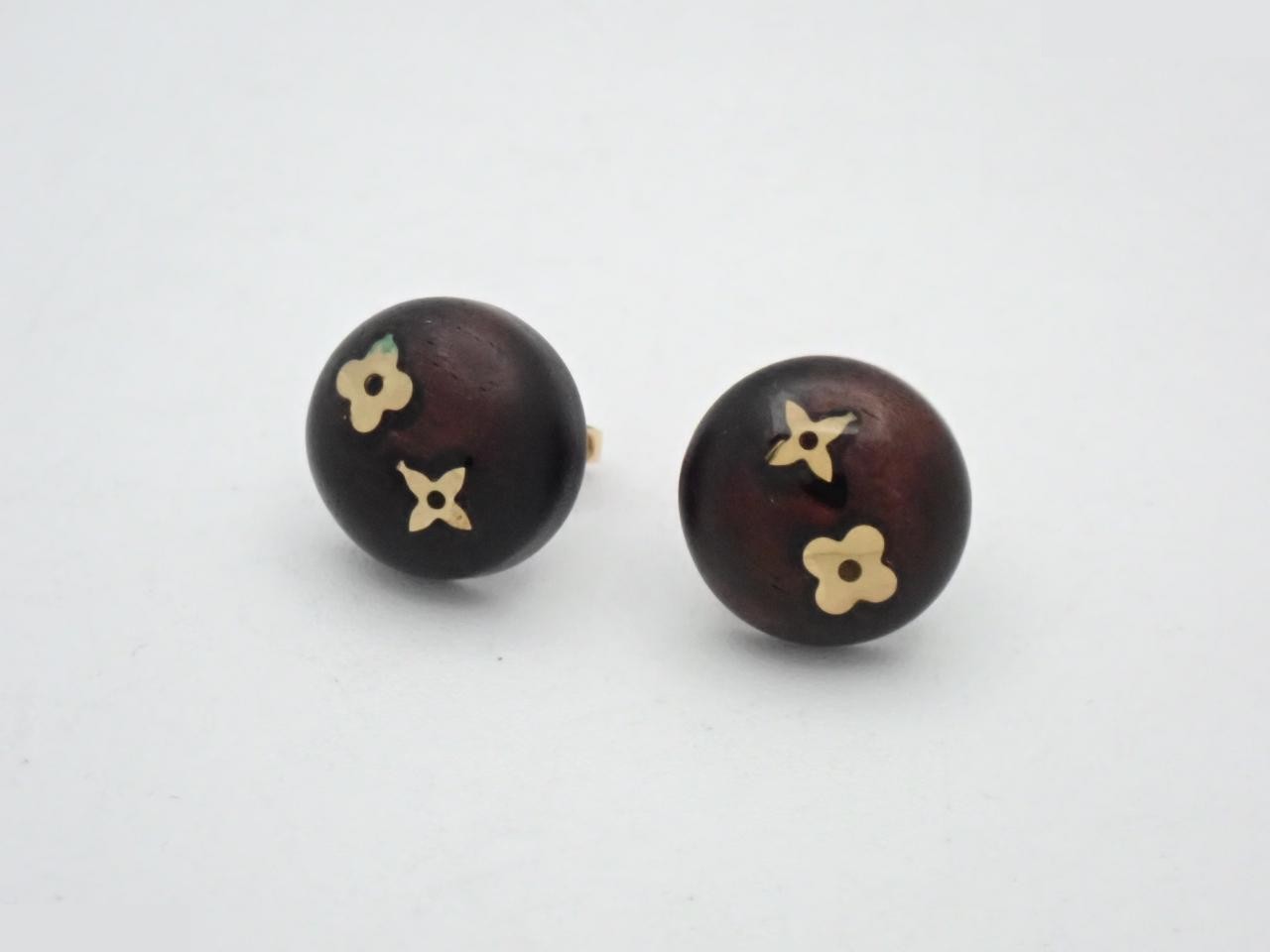 Boucles de Reilles Puse Sylvania Tigerwood Earrings x 3 — view 3