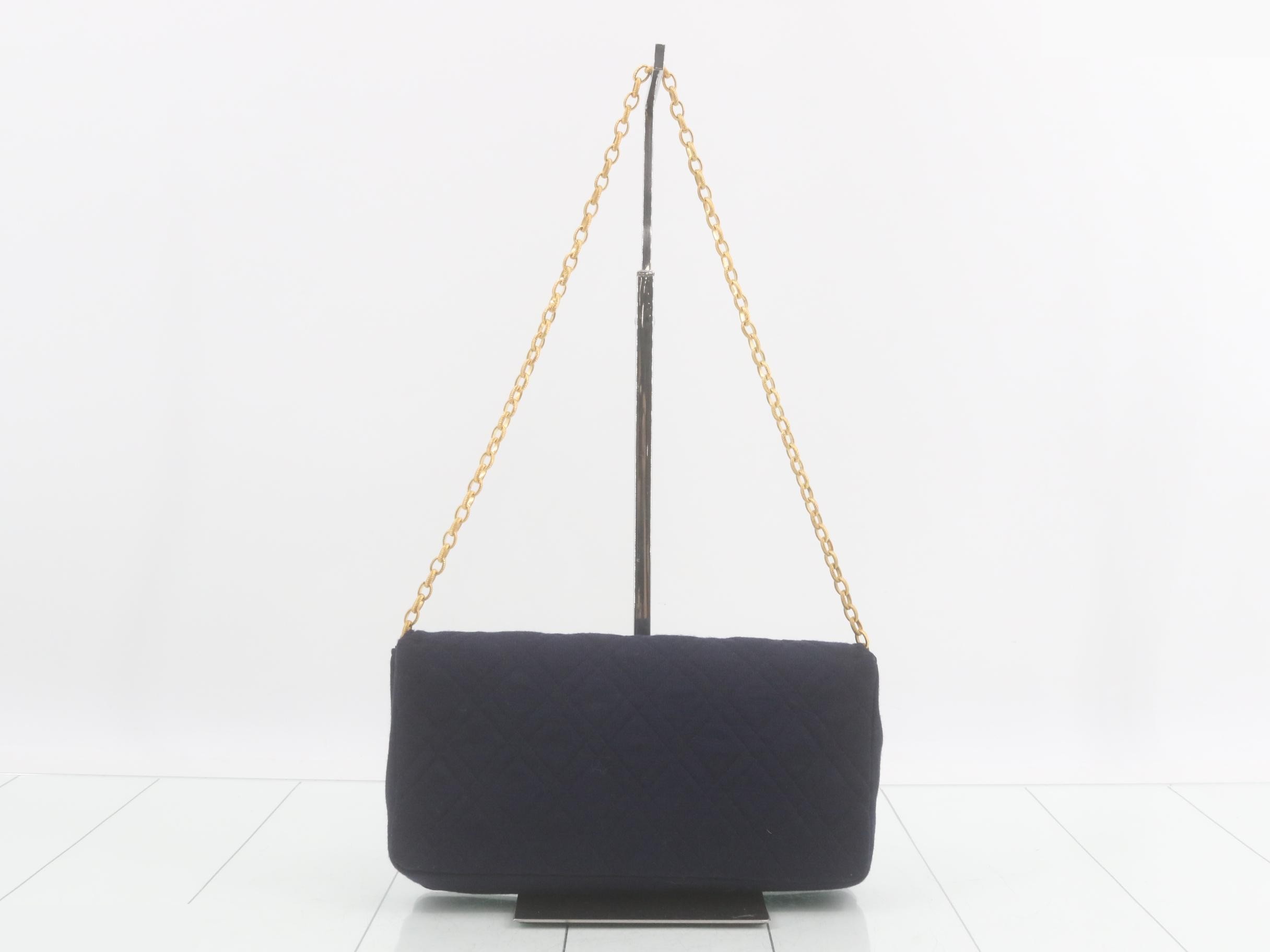 Vintage knitted cotton quilted chain shoulder bag — view 2