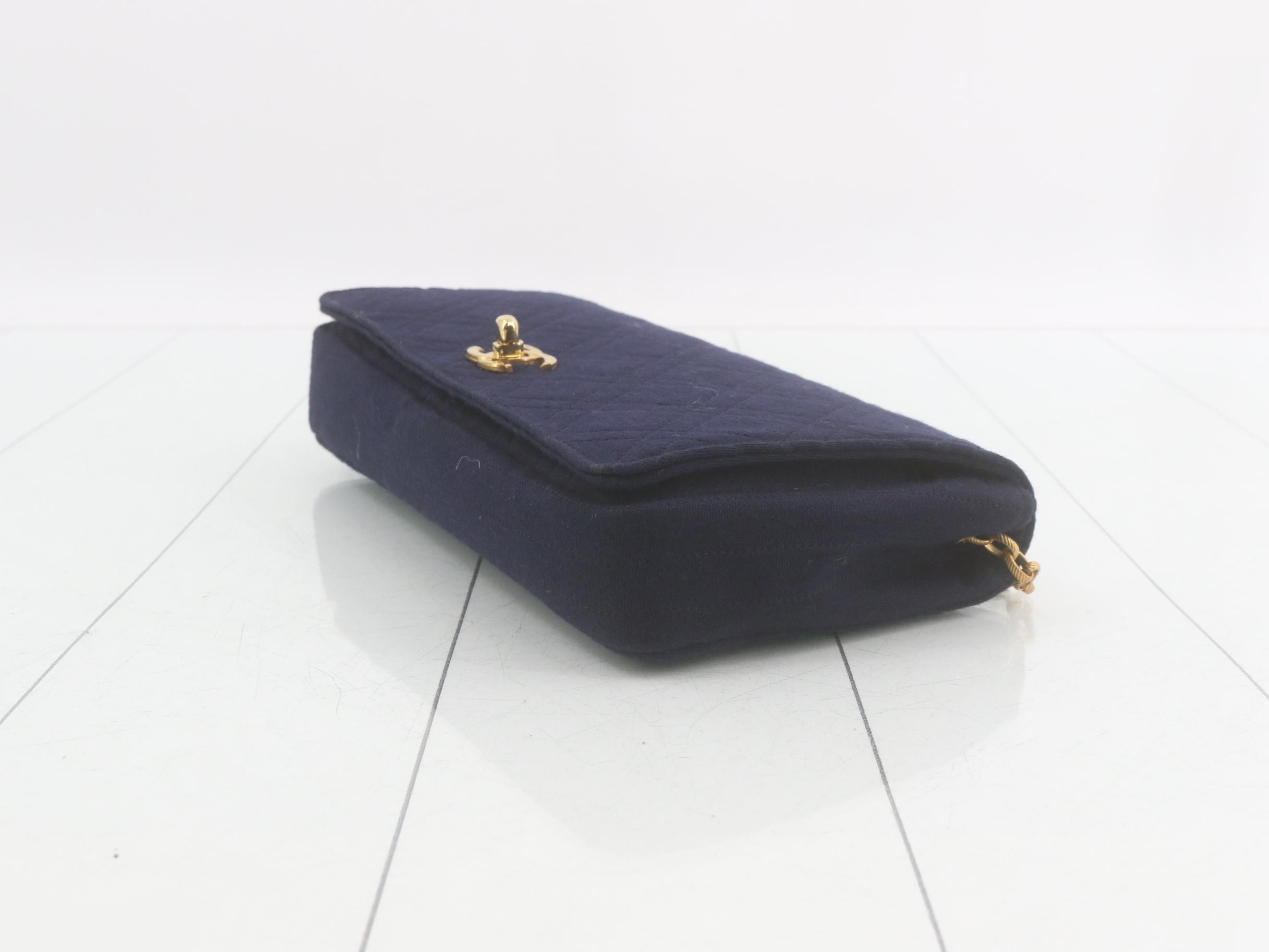 Vintage knitted cotton quilted chain shoulder bag — view 6