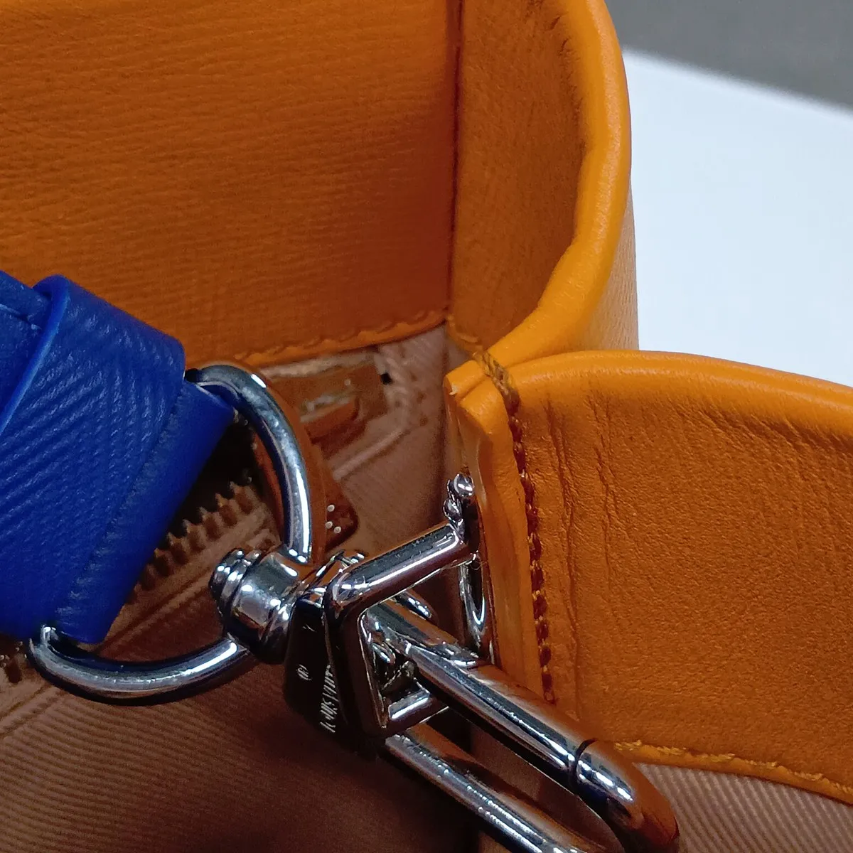 LV Packaging Shopper Tote MINI M28310 Orange x Blue (RFID detected) — view 15