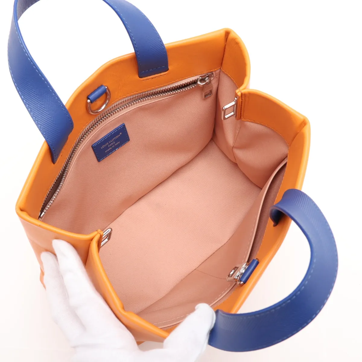 LV Packaging Shopper Tote MINI M28310 Orange x Blue (RFID detected) — view 8