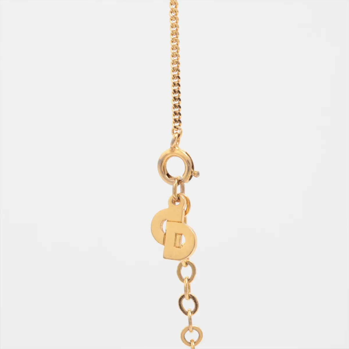 CD Logo Necklace GP x Rhinestone Gold — view 3