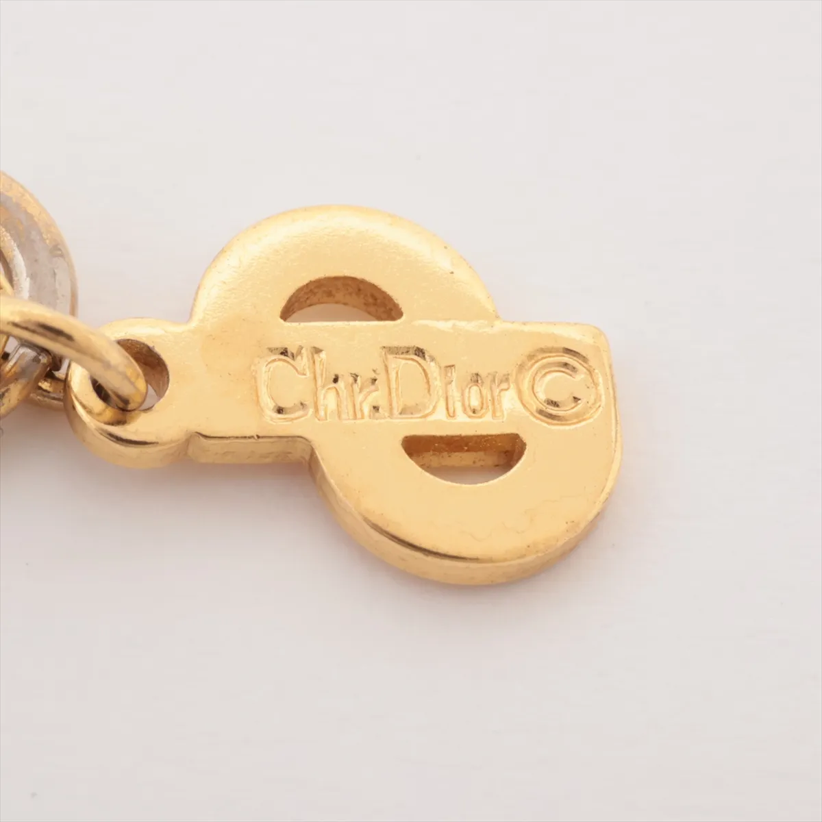 CD Logo Necklace GP x Rhinestone Gold — view 4