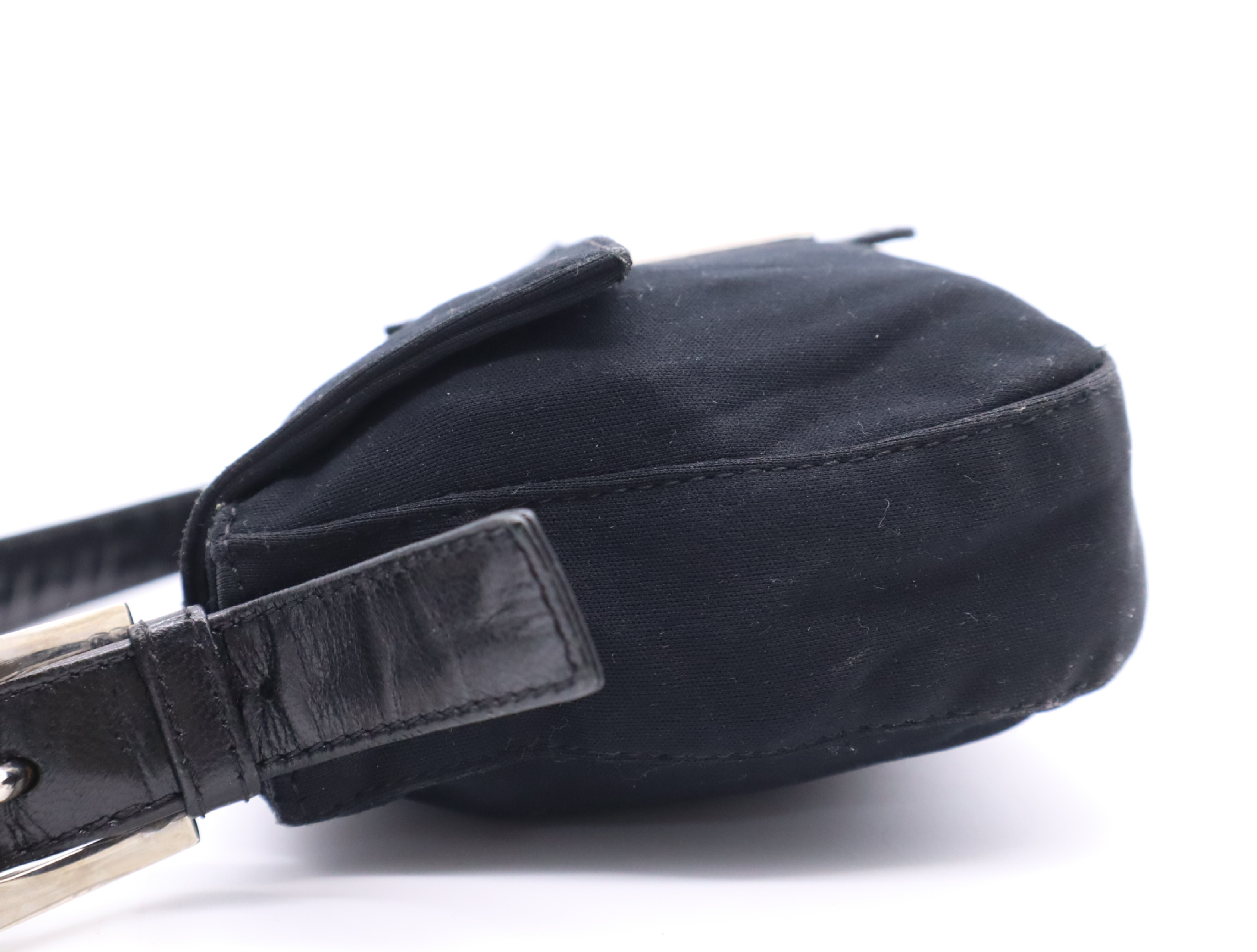 Canvas/Leather Jersey Mamma Handbag, Black, Silver Hardware — view 3