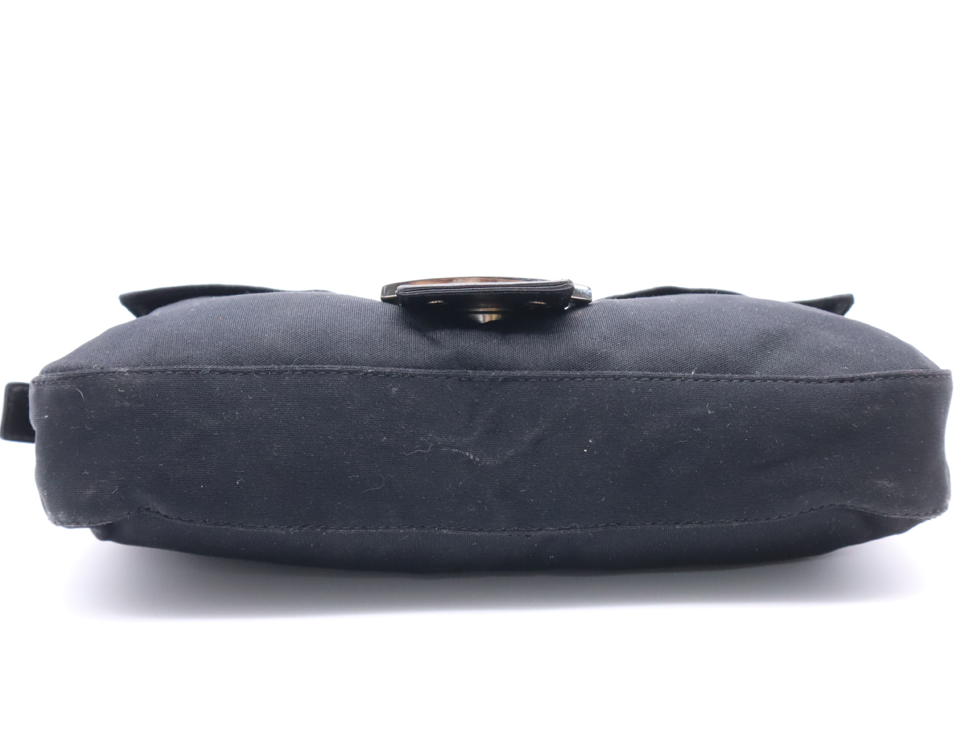 Canvas/Leather Jersey Mamma Handbag, Black, Silver Hardware — view 4