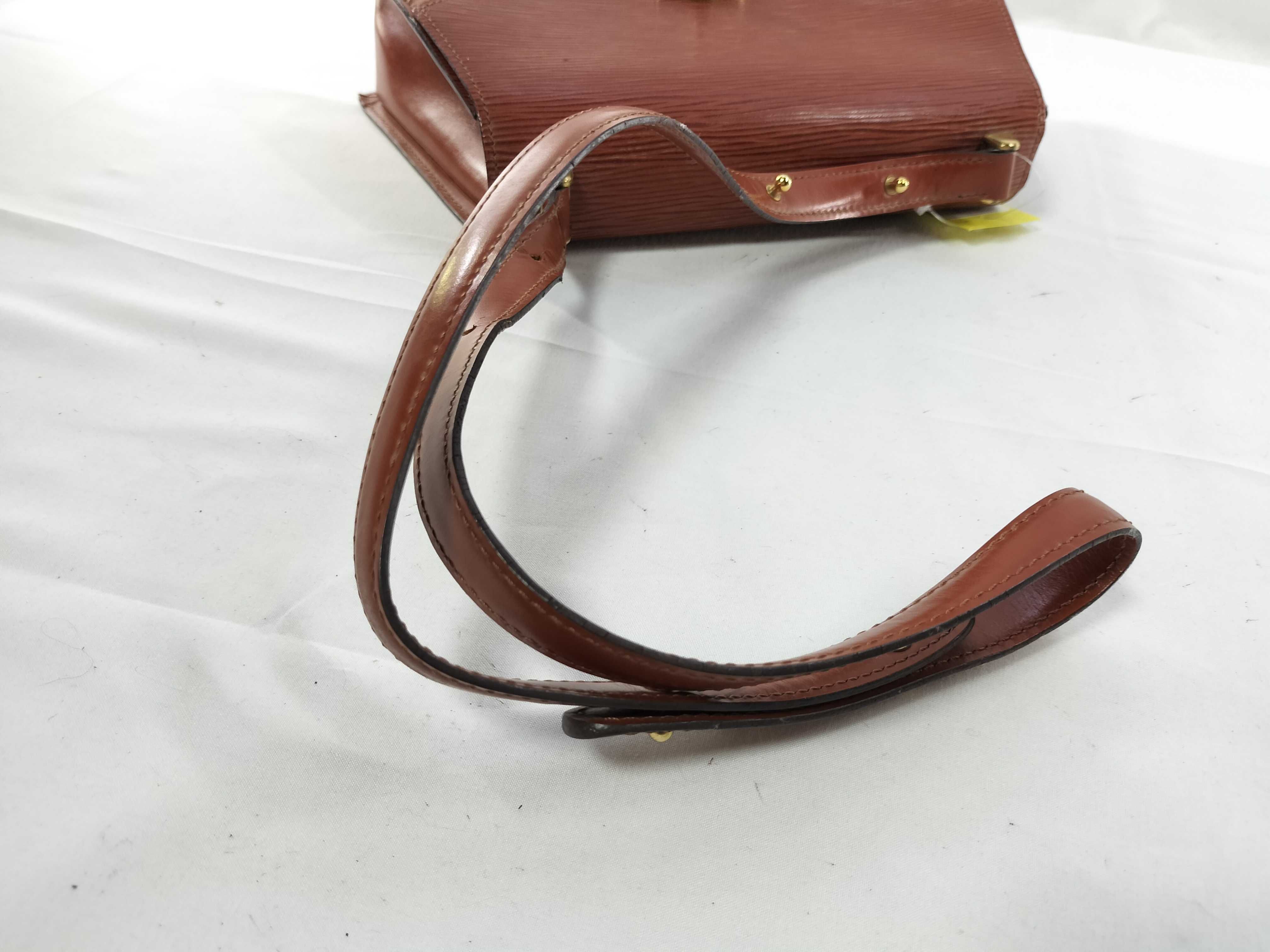 Epi Tilsit Brown Shoulder Bag (Pocket shows signs of wear) — view 3