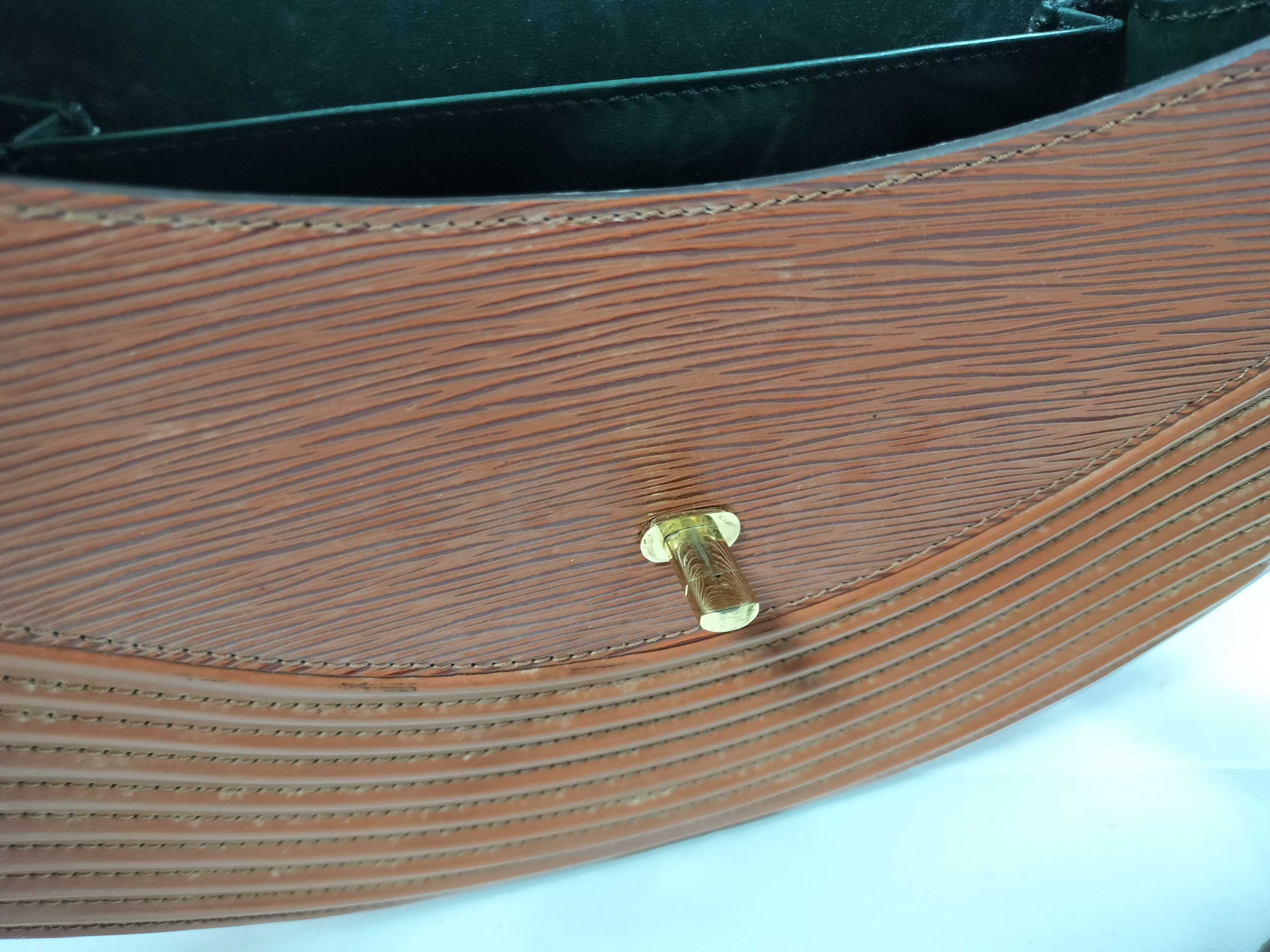 Epi Tilsit Brown Shoulder Bag (Pocket shows signs of wear) — view 9