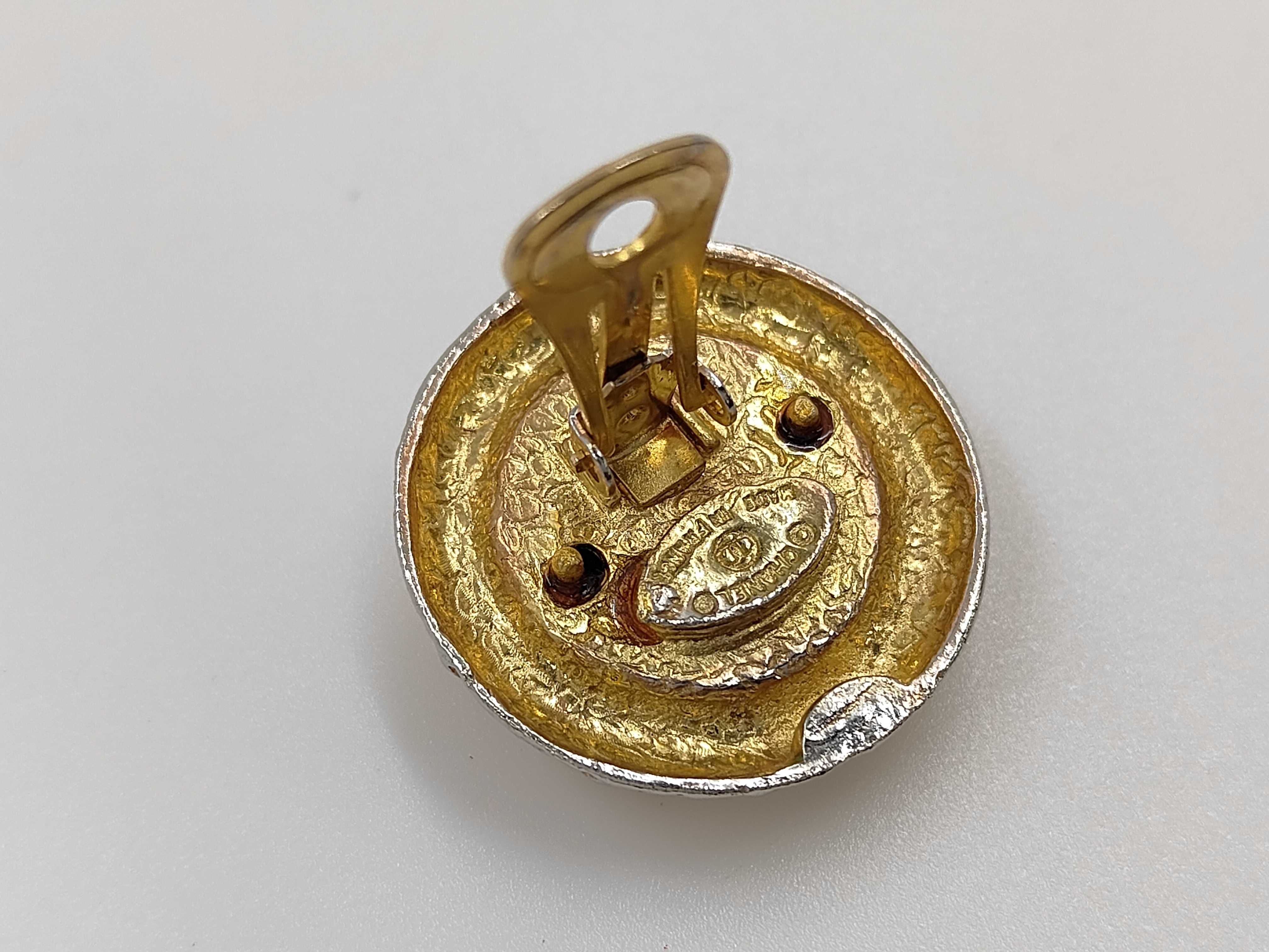 Coco Mark Round Earrings Vintage Gold Earrings — view 5