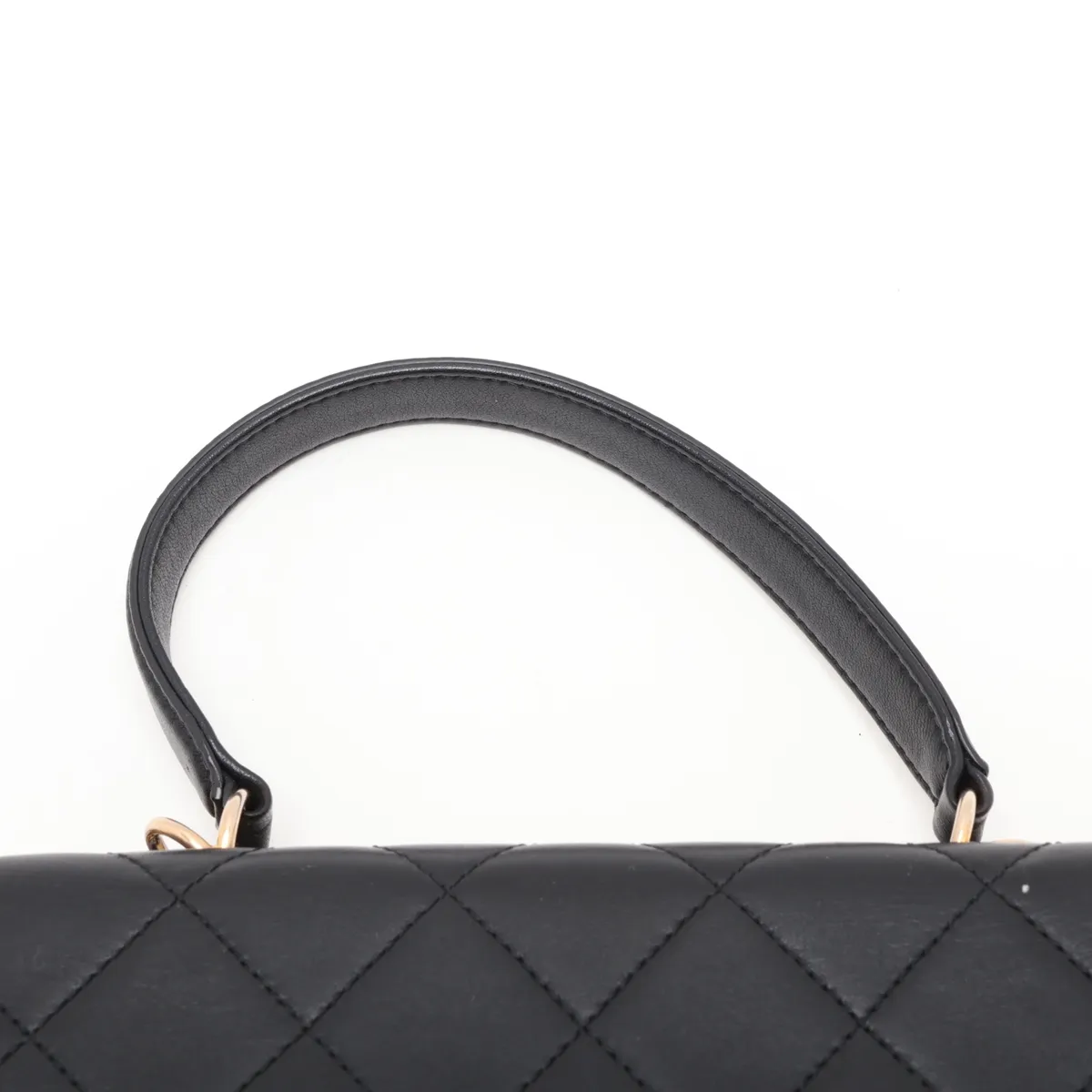 Trendy CC Lambskin 2-Way Handbag, Black with Gold Hardware, 28858798, Serial Number 28, AS1175 — view 6