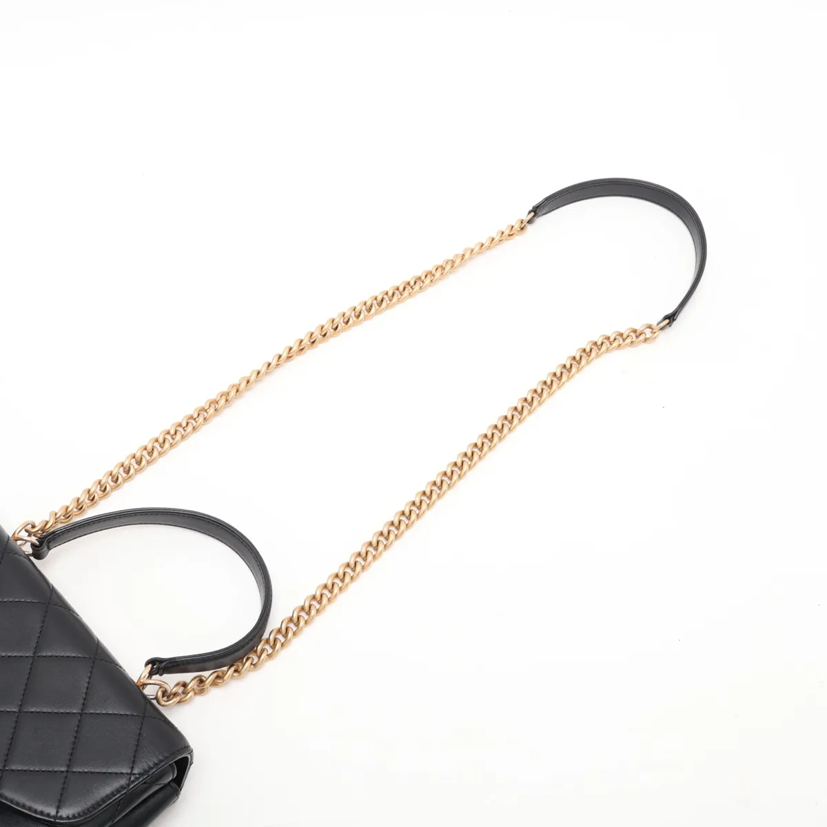 Trendy CC Lambskin 2-Way Handbag, Black with Gold Hardware, 28858798, Serial Number 28, AS1175 — view 7