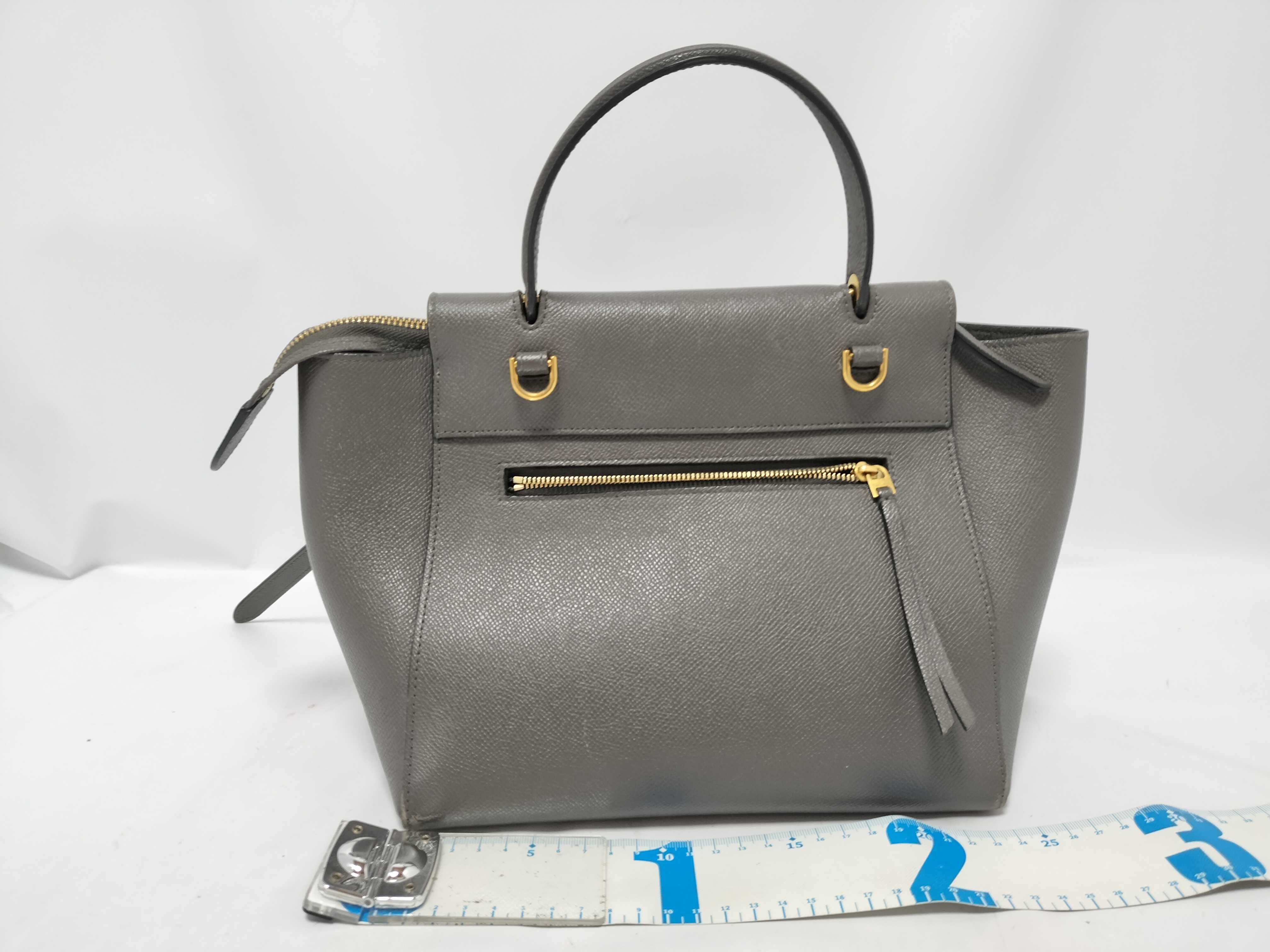 Belt Bag Micro Leather 2-Way Handbag, Gray — view 2