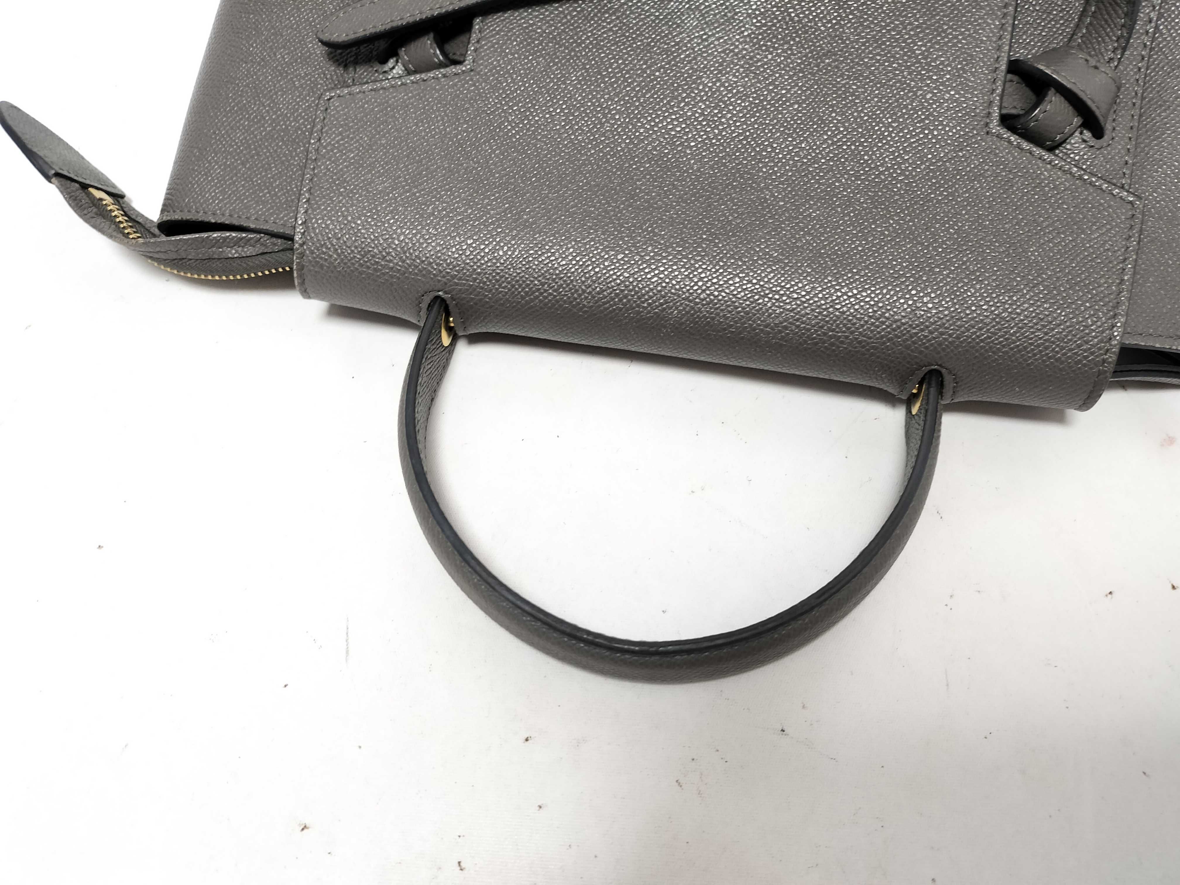 Belt Bag Micro Leather 2-Way Handbag, Gray — view 3
