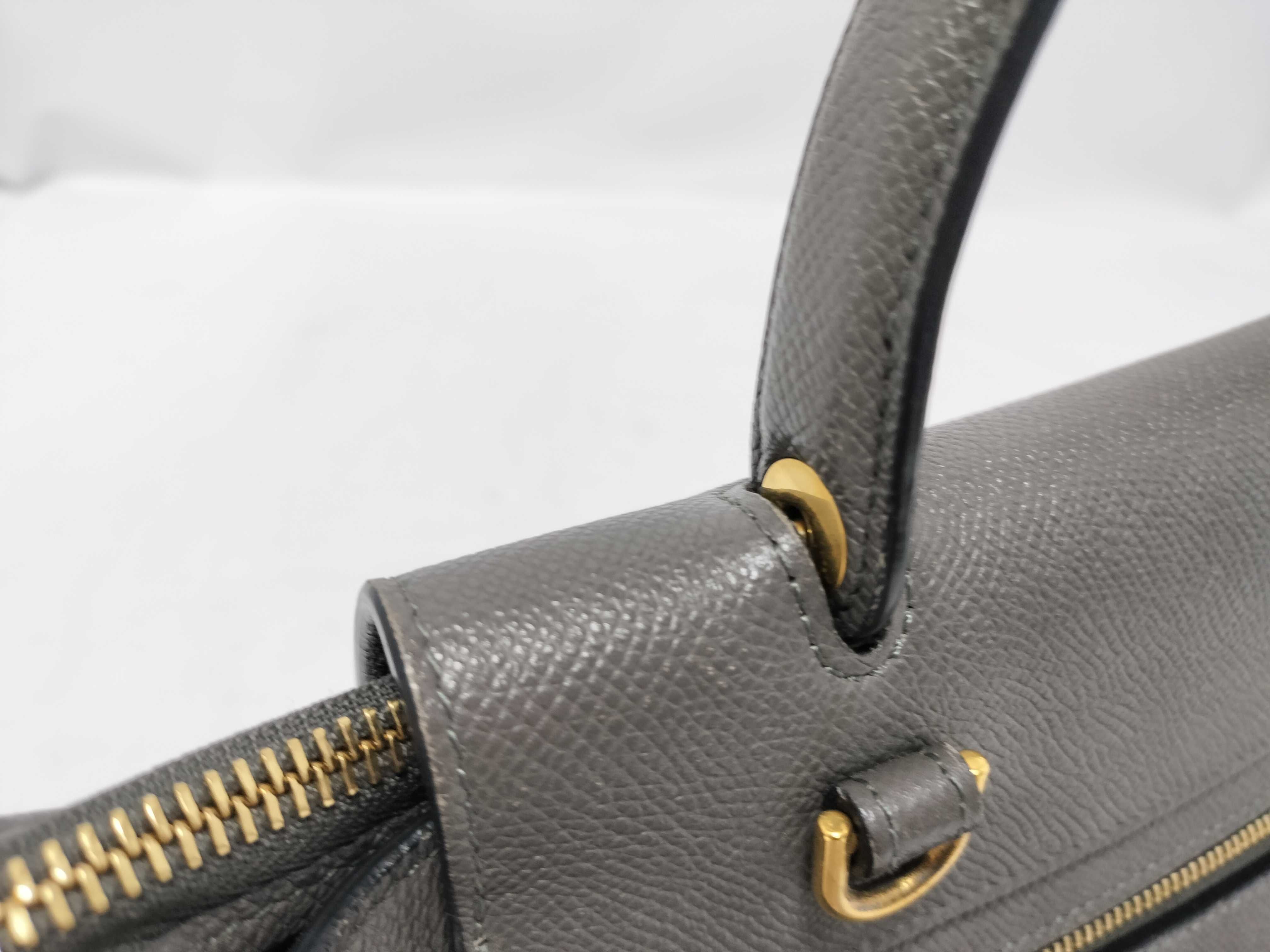 Belt Bag Micro Leather 2-Way Handbag, Gray — view 5