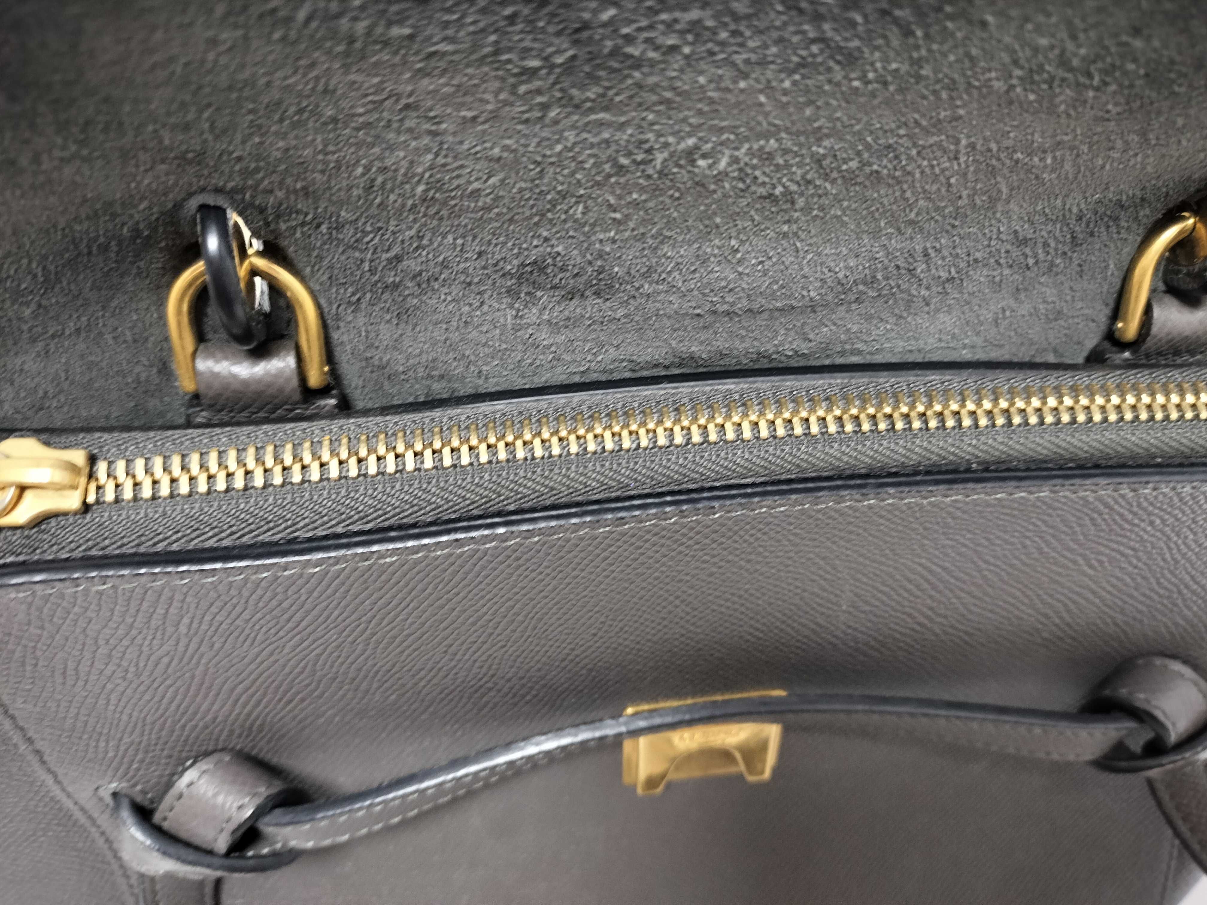 Belt Bag Micro Leather 2-Way Handbag, Gray — view 6