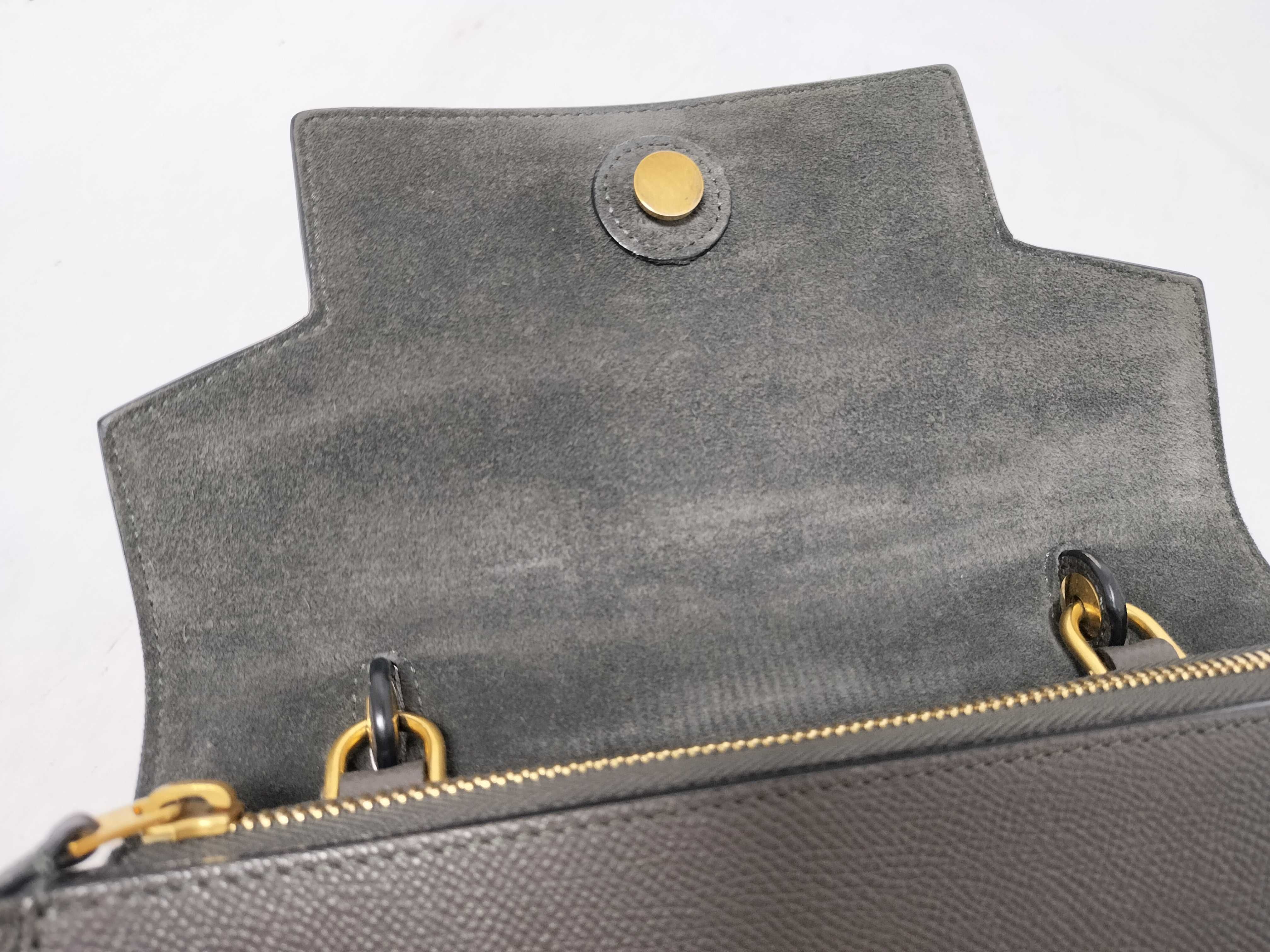 Belt Bag Micro Leather 2-Way Handbag, Gray — view 7