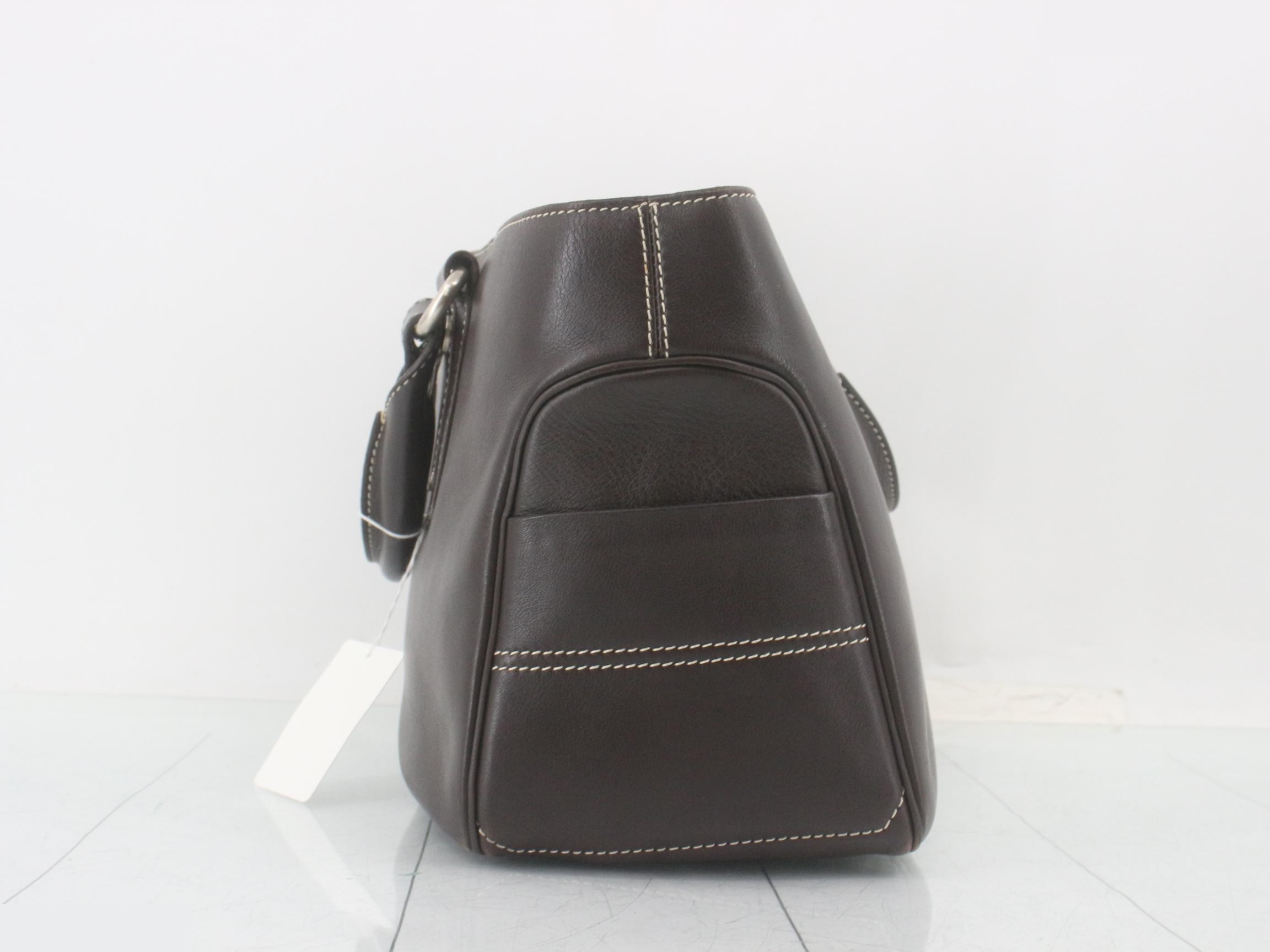Boogie Bag Leather Handbag, Dark Brown — view 3