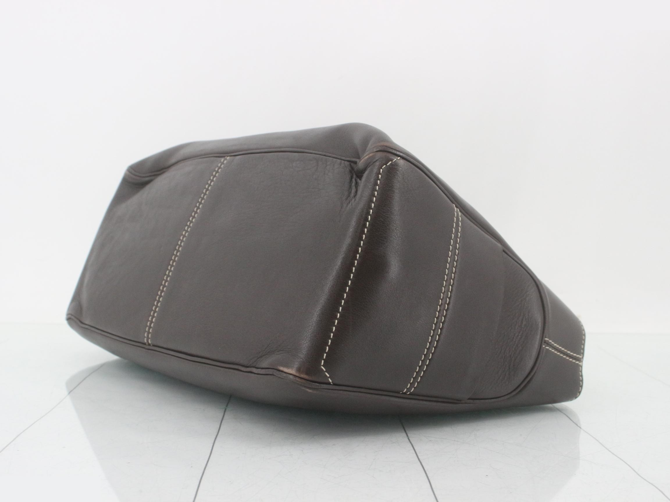 Boogie Bag Leather Handbag, Dark Brown — view 6