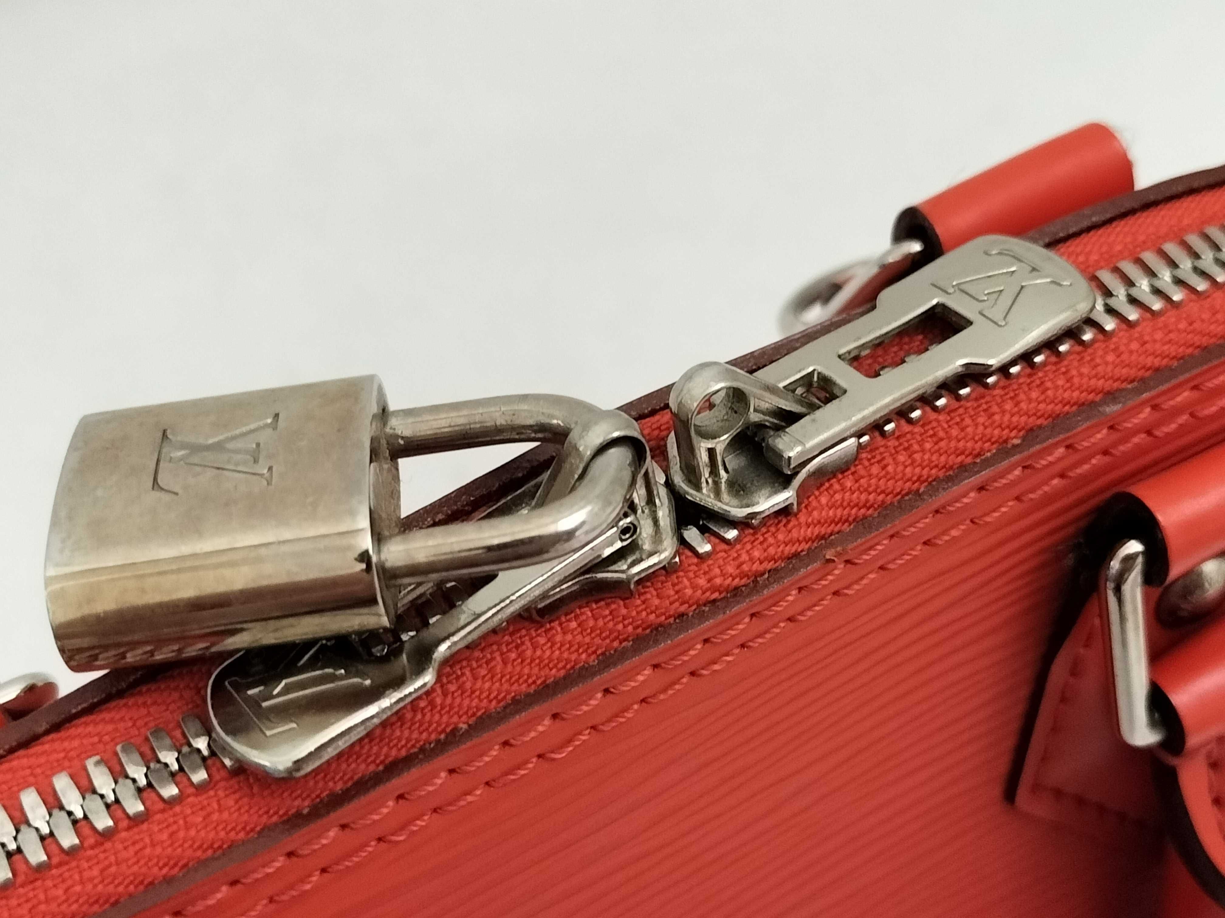 Epi Leather 2-Way Bag with Long Strap Alma BB Piment M40854 Handbag — view 14