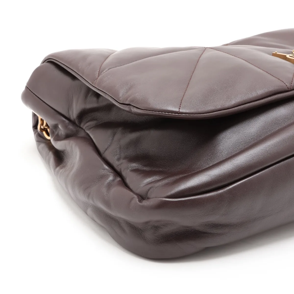 Jamie Leather Chain Shoulder Bag, Brown, 805859 — view 4